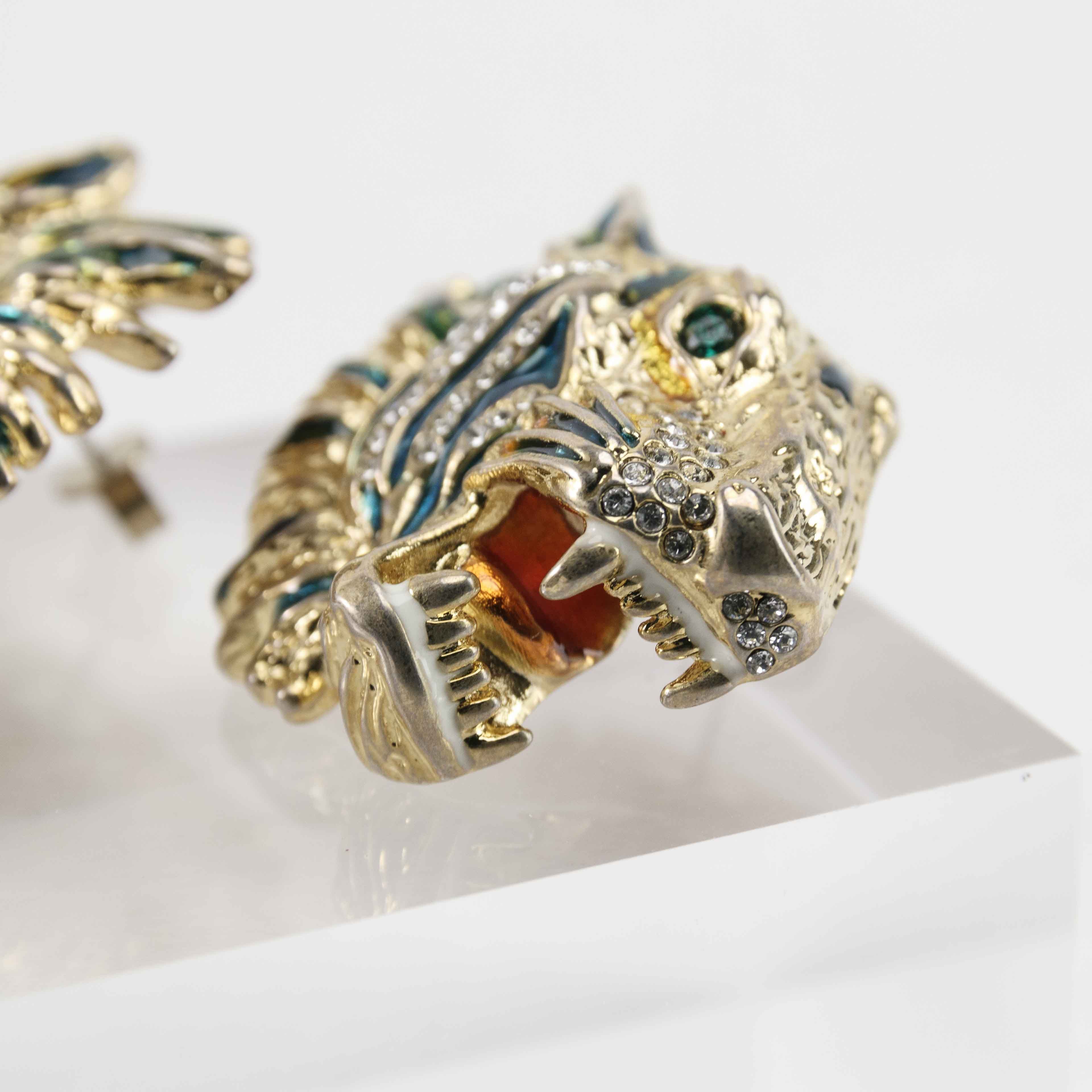 Gucci Gucci Tiger Head Stud Earrings Size ONE SIZE - 7 Thumbnail