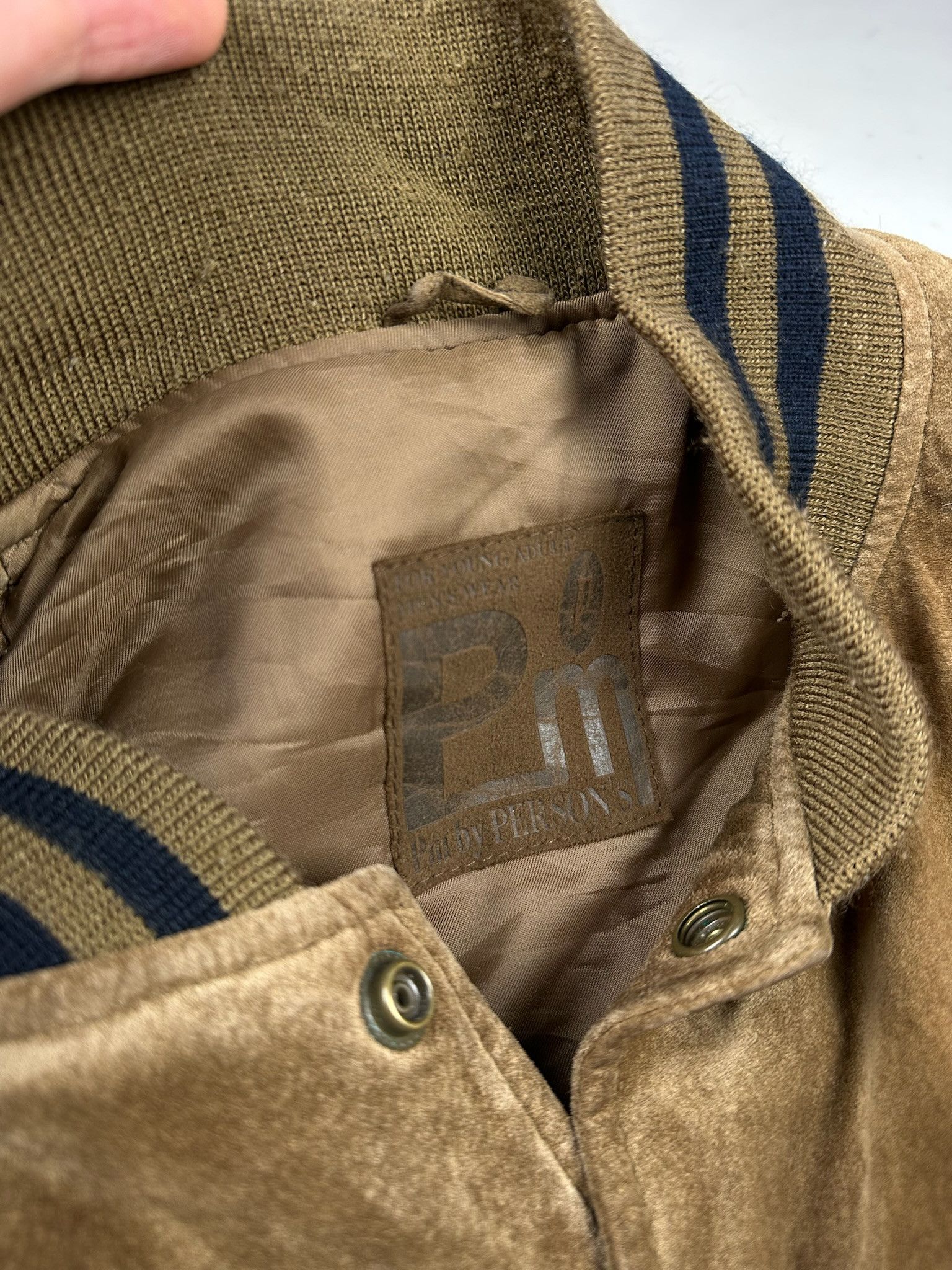 PERSON'S Vintage Person's suede leather Varsity Jacket Size US L / EU 52-54 / 3 - 15 Thumbnail