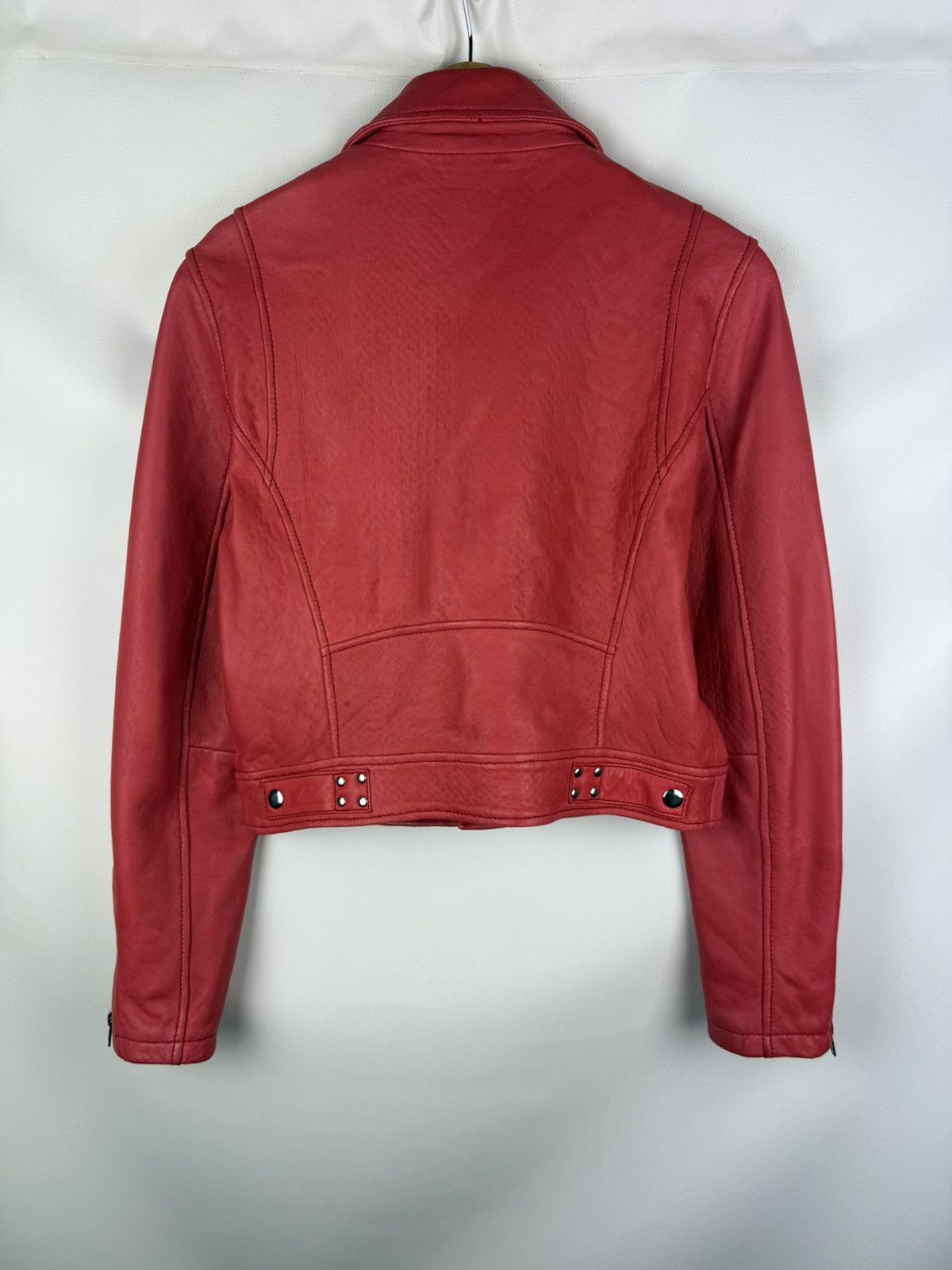 Maje Maje Ladies Full Zip Real Leather Belted Biker Jacket Size S / US 4 / IT 40 - 16 Thumbnail