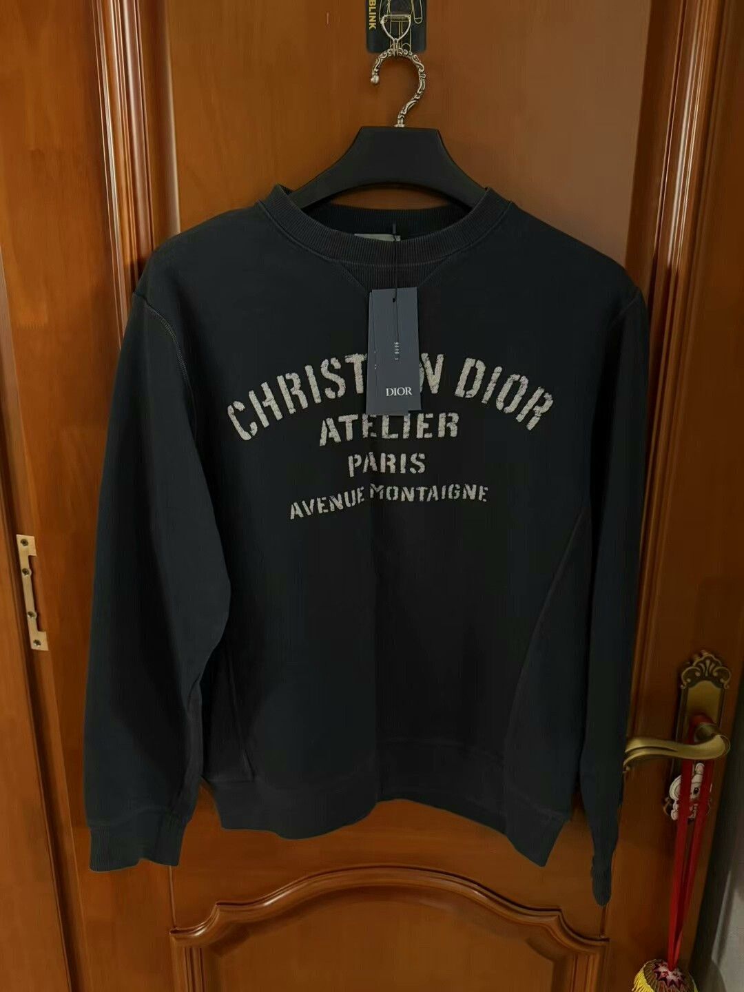 Dior dior black velvet logo sweatshirt medium Size US M / EU 48-50 / 2 - 1 Thumbnail
