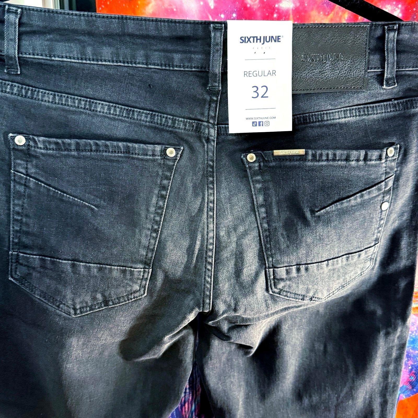 Sixth June Paris •NWT• Sixth June Paris Size 32 Black Faded Denim Size US 28 / EU 44 - 6 Thumbnail