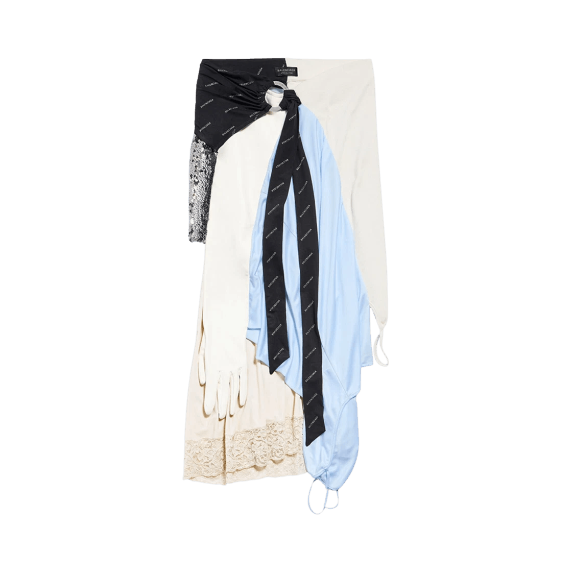 Balenciaga o1tr1nto0426 Messy Patched Skirt in Multicolor Size 27" / US 4 / IT 40 - 1 Thumbnail