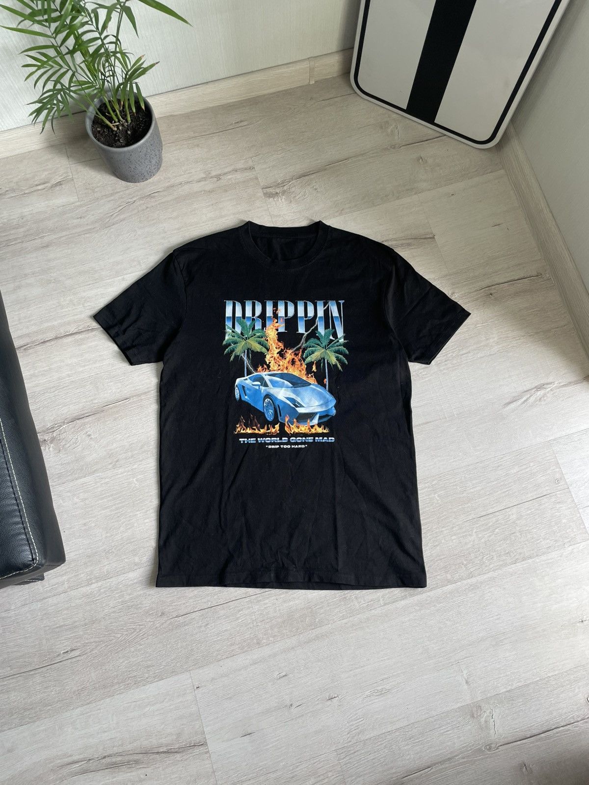 Lamborghini × Rap Tees Drippin Fire Tee Drip Too Hard Rap T-shirt Size US L / EU 52-54 / 3 - 1 Thumbnail