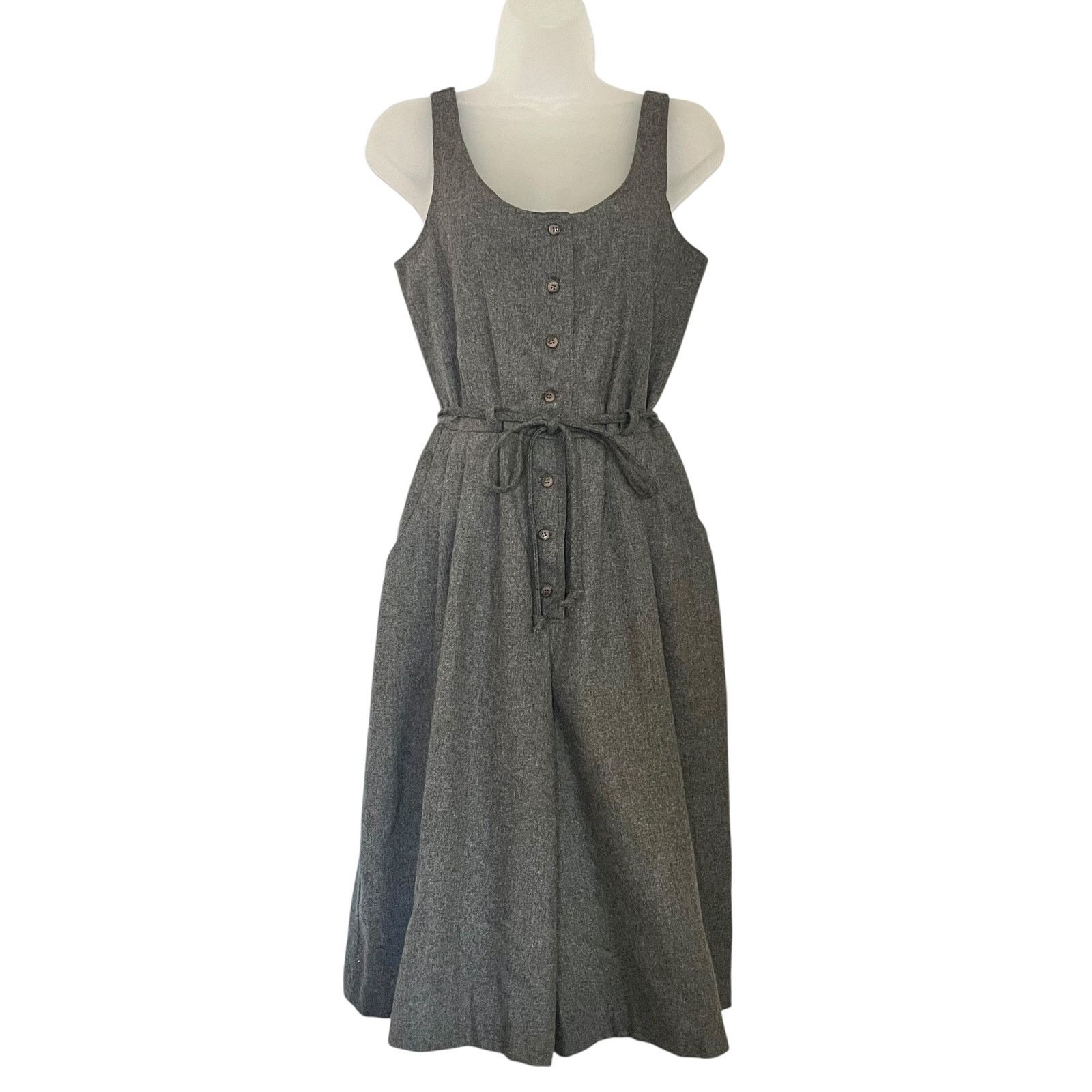 JCPenney × Vintage Vintage 70s JCPenney Gray Sleeveless Midi Wide-Leg Jumpsuit Size 27" / US 4 / IT 40 - 1 Thumbnail