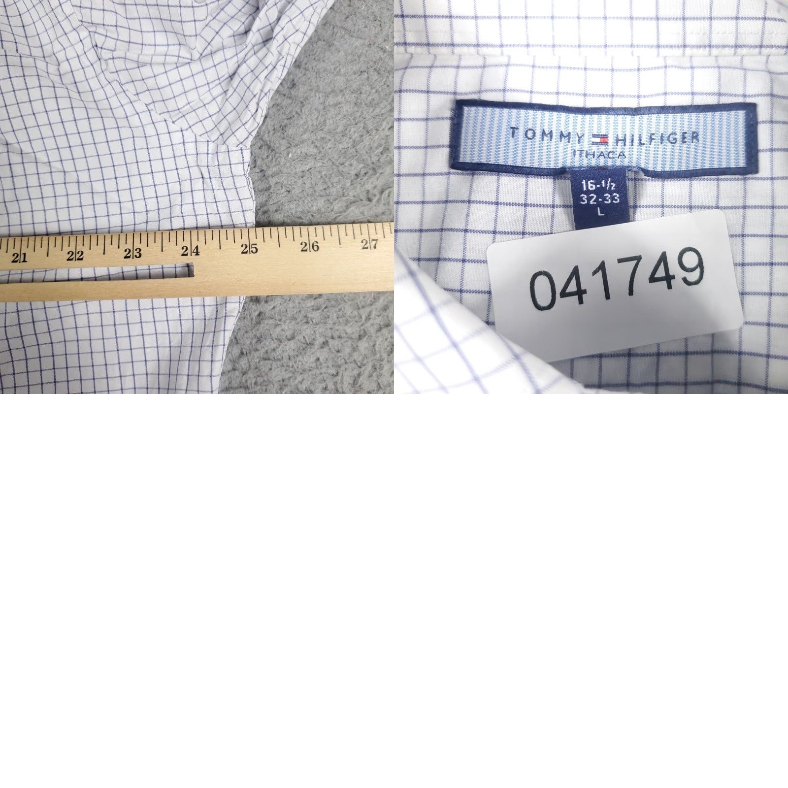 Tommy Hilfiger Tommy Hilfiger Shirt Mens Large White Blue Check Button-Up Long Sleeve Casual Office Wear L White Check, Tommy Hilfiger, Button-Up, Men, Regular Fit Size US L / EU 52-54 / 3 - 8 Thumbnail