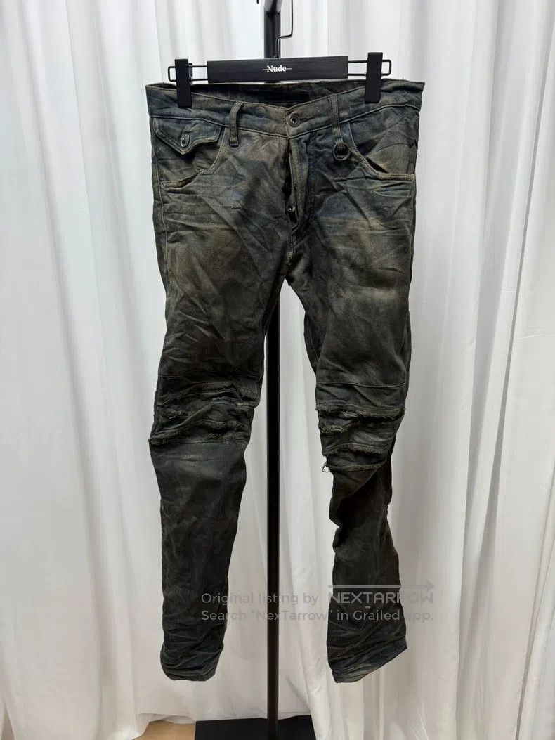 Julius Julius Peak Blue Clay Dye Crooked Sword Creased Trousers Size US 27 - 1 Thumbnail