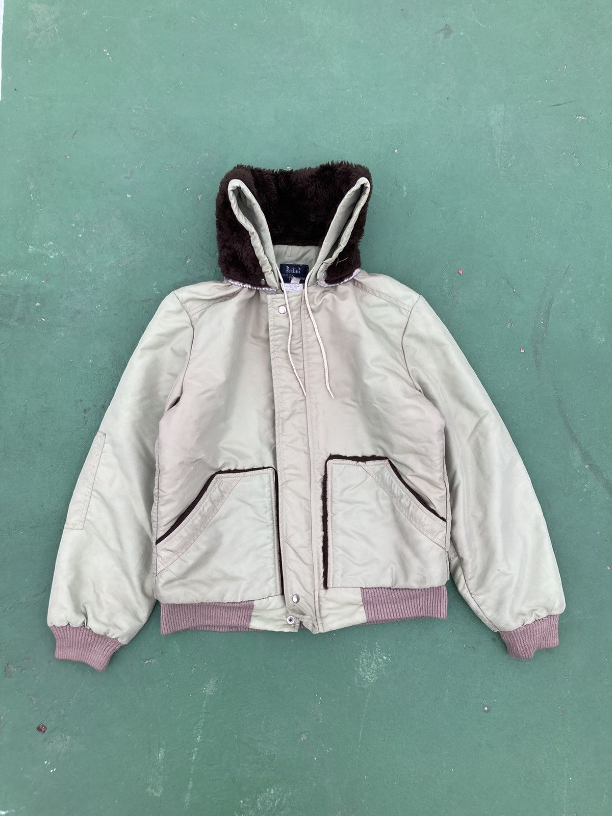 Vintage 80’s Pertini Faux Fur Hood Zipper Gimmick Bondage Jacket Size US L / EU 52-54 / 3 - 2 Thumbnail