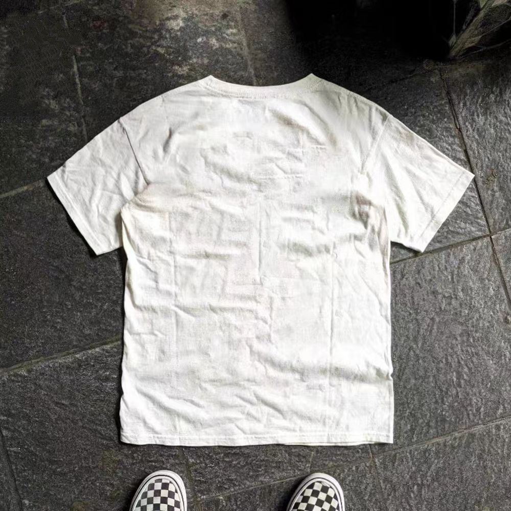 Vintage White street washed retro graffiti print t-shirt Size US M / EU 48-50 / 2 - 2 Thumbnail