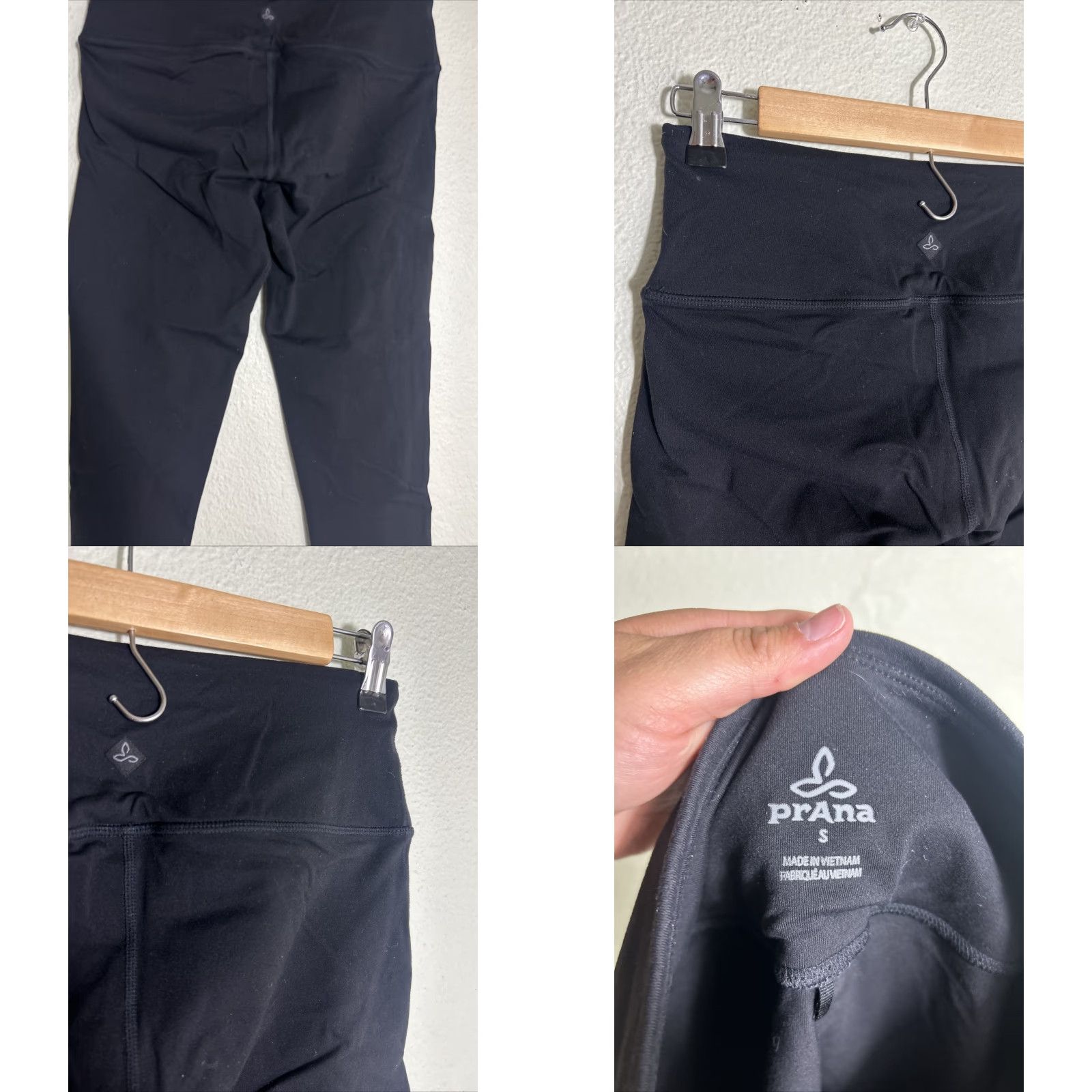 Prana VINTAGE Prana Womens Small Black Leggings Yoga Pants 24x20 Size 28" / US 6 / IT 42 - 8 Thumbnail