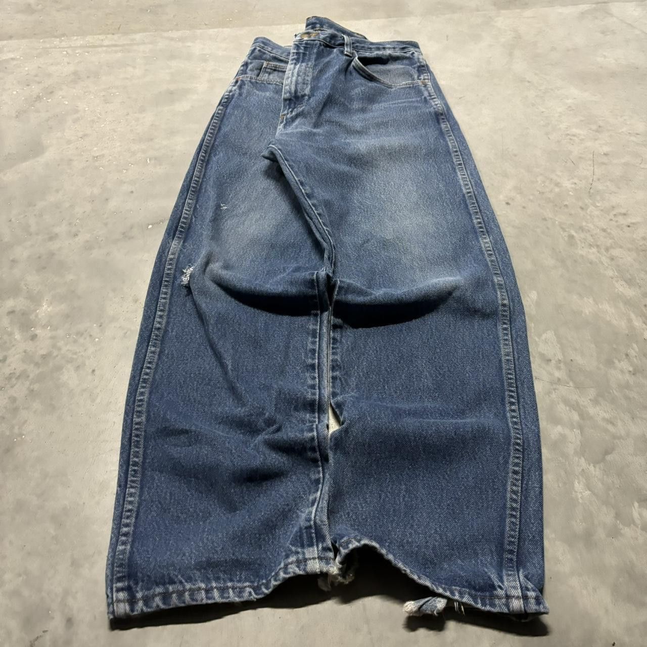 Japanese Brand × Vintage Crazy Vintage Y2K/2000s Grunge Medium Wash Distressed Denim Jeans! Size US 36 / EU 52 - 3 Thumbnail