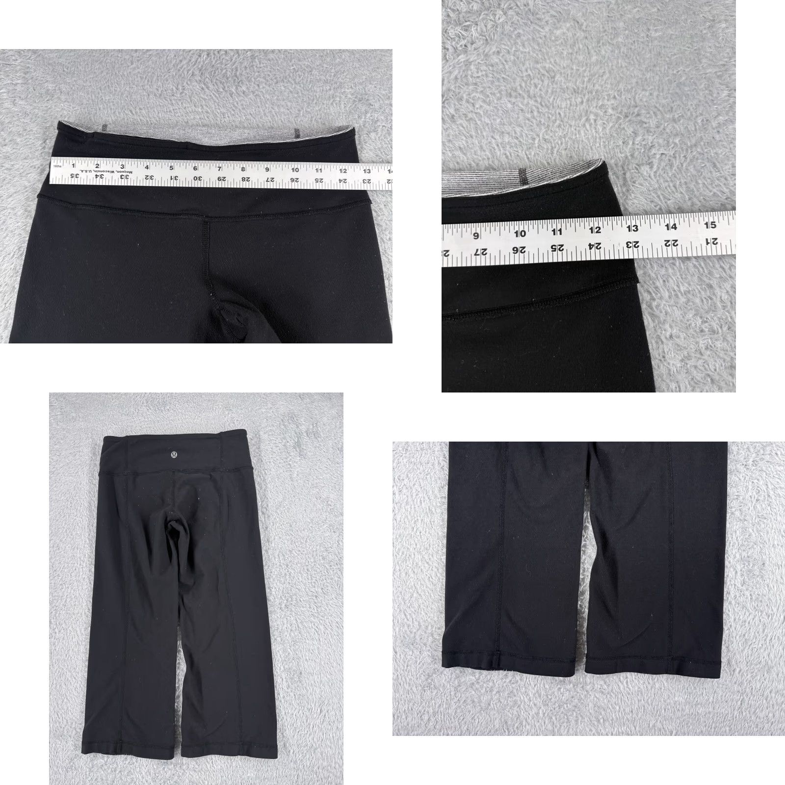 Lululemon Lululemon Pants Women 4 Black Wide Leg Crop 20" Gym Yoga Workout Casual READ Size 27" / US 4 / IT 40 - 8 Thumbnail