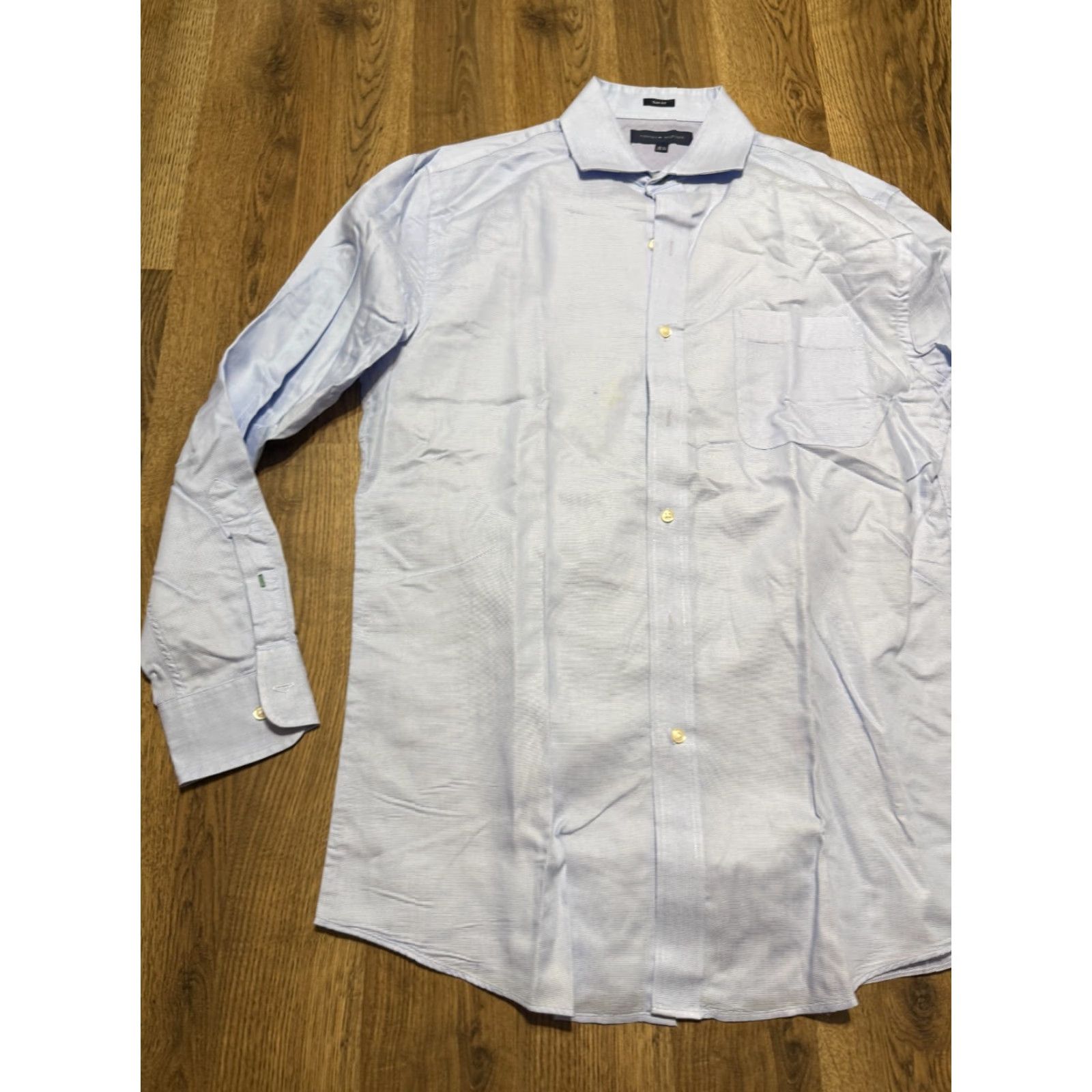 Tommy Hilfiger Tommy Hilfiger Shirt Men's 15.5-32/33 Blue Long Sleeve Button Up Shirt Slim Fit Size US M / EU 48-50 / 2 - 3 Thumbnail