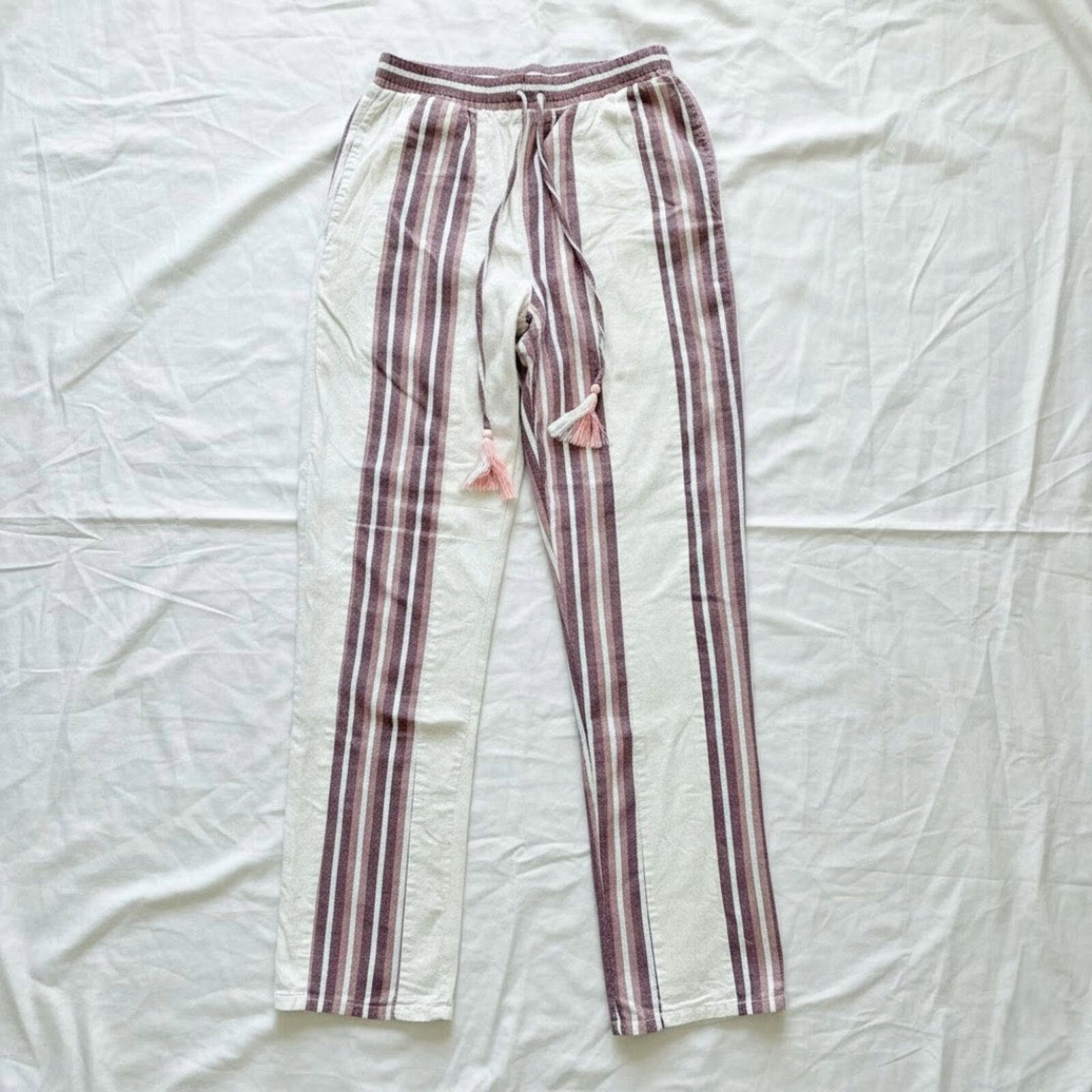 Cherry LA Cherry Paris Striped Pink & White Lounge Pants Womens Medium Size ONE SIZE - 1 Thumbnail