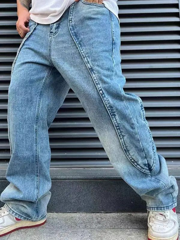 VIBE Vintage washed blue side topstitched jeans Size US 32 / EU 48 - 5 Thumbnail