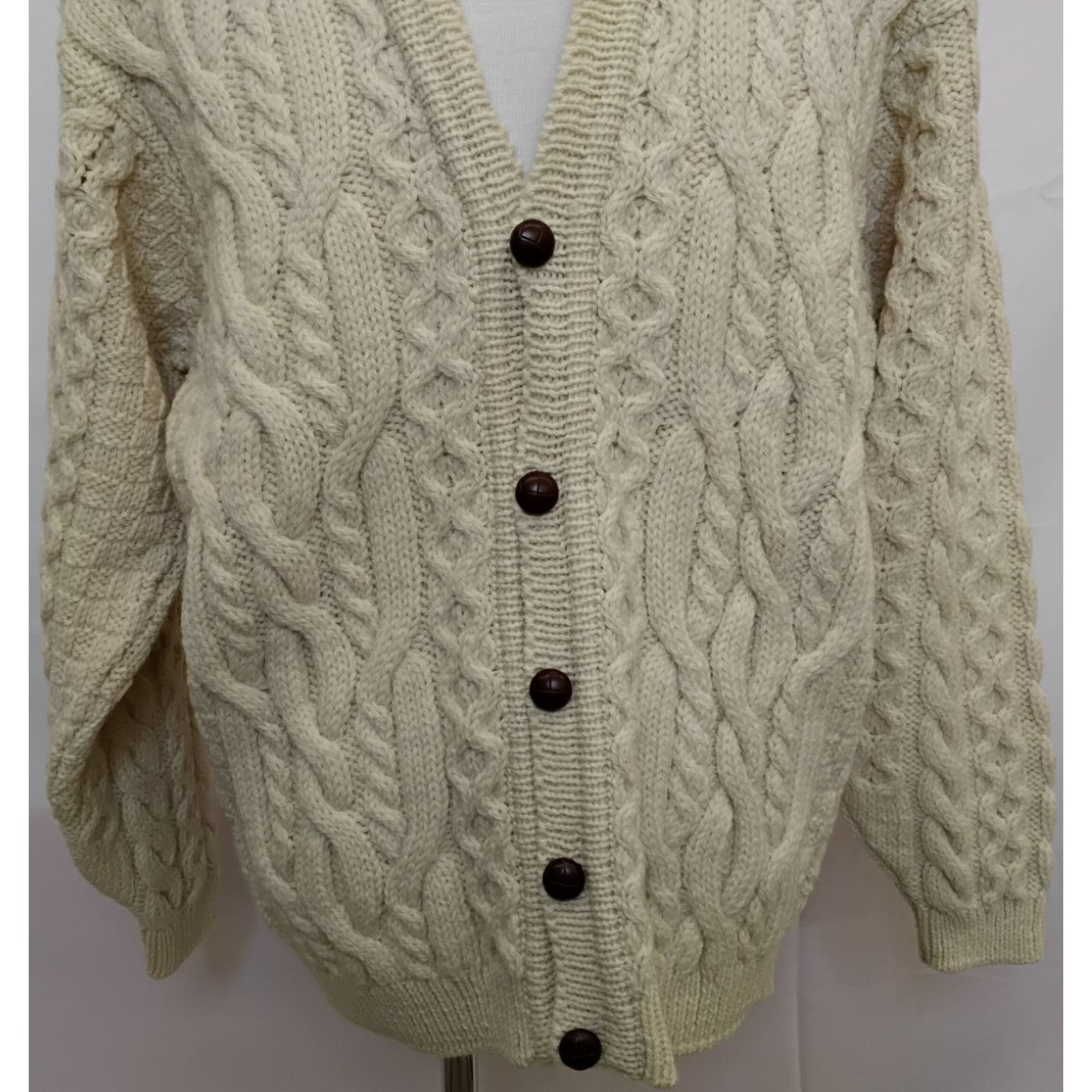 L.L. Bean L.L. Bean Fisherman Aran Sweater Men's L Wool Cableknit Size US L / EU 52-54 / 3 - 6 Thumbnail