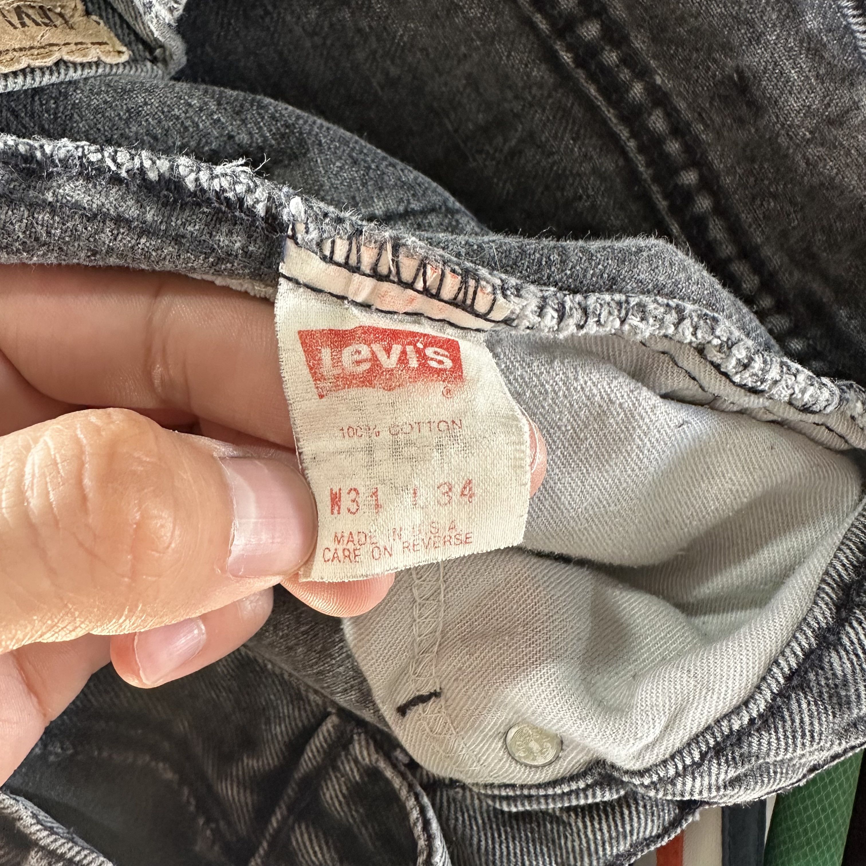 Levi's Vtg Levis Jeans Mens 34x34 Gray Black Tab 40550 4157 USA Size US 34 / EU 50 - 6 Thumbnail