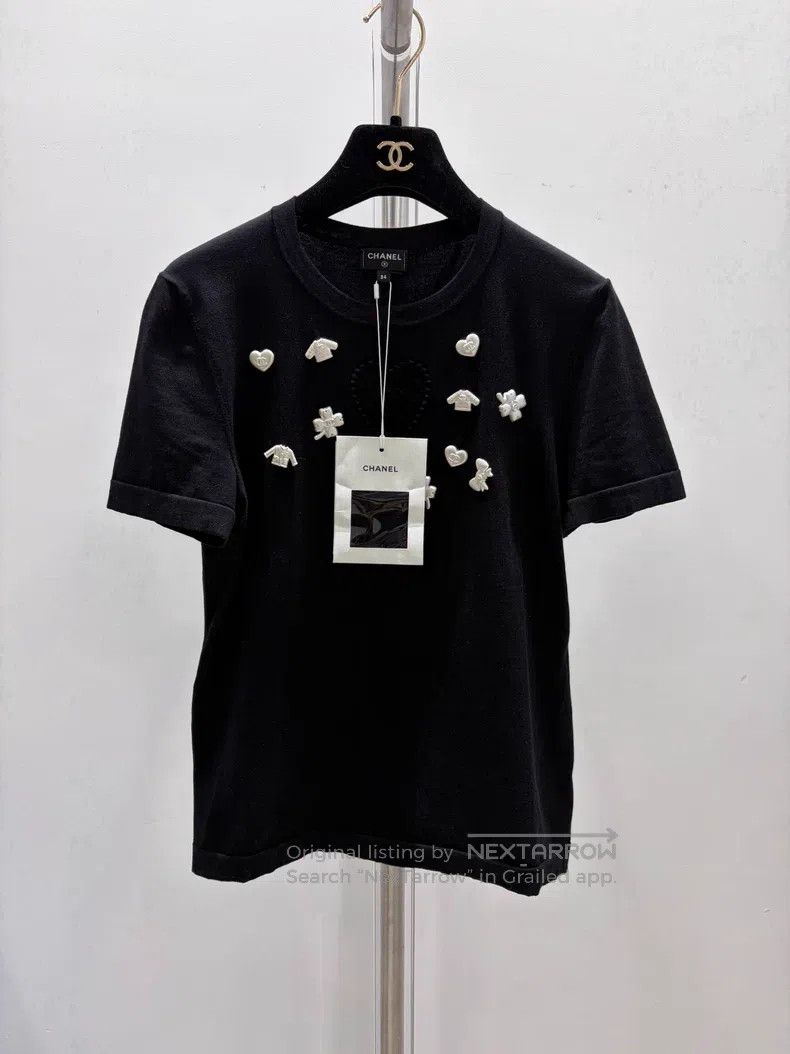 Chanel Chanel Multi-element logo black T-shirt short sleeve Size XXS / US 00 / IT 34 - 1 Thumbnail