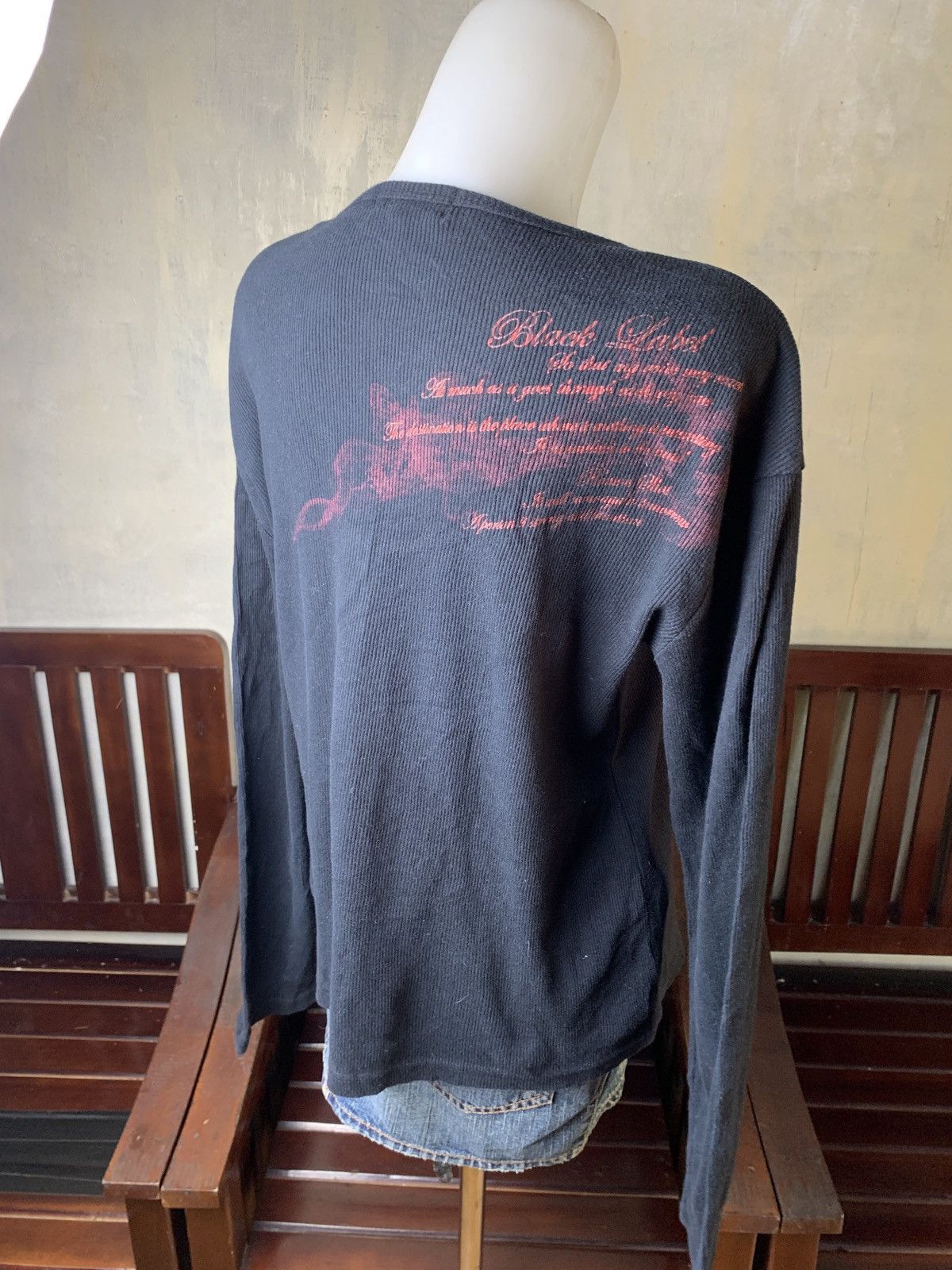 BERNINGS SHO 2000s Bernings Sho Japan Smokey Poem Letters Longsleeve Top Size L / US 10 / IT 46 - 3 Thumbnail