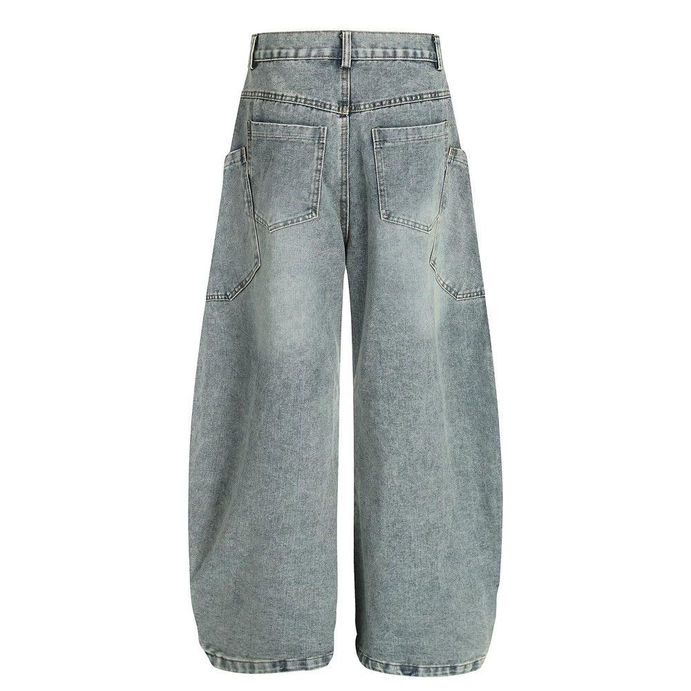 Jean Men's loose distressed washed punk workwear scimitar jeans Size US 32 / EU 48 - 2 Thumbnail