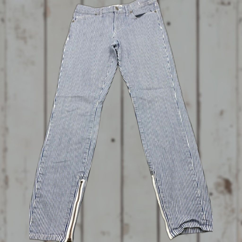 Madewell Madewell Jeans Women's 28 Blue White Striped Denim Slim Fit Zippered Ankles 5327 - Shirt/Jeans? Size 28" / US 6 / IT 42 - 1 Thumbnail