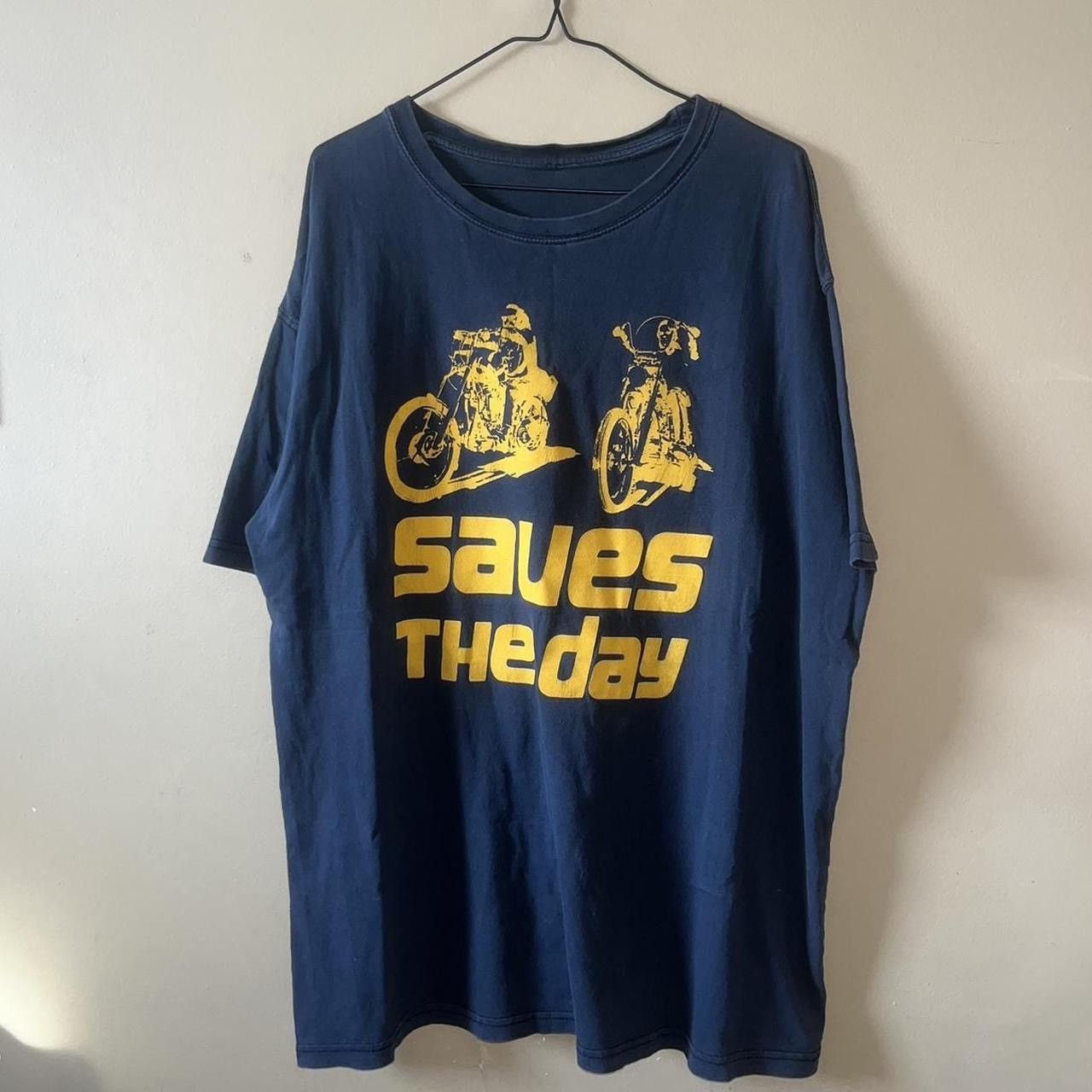 Vintage Vintage 90s Saves The Day Easyrider Motorcyle Pop Punk Tee Size US XL / EU 56 / 4 - 1 Thumbnail