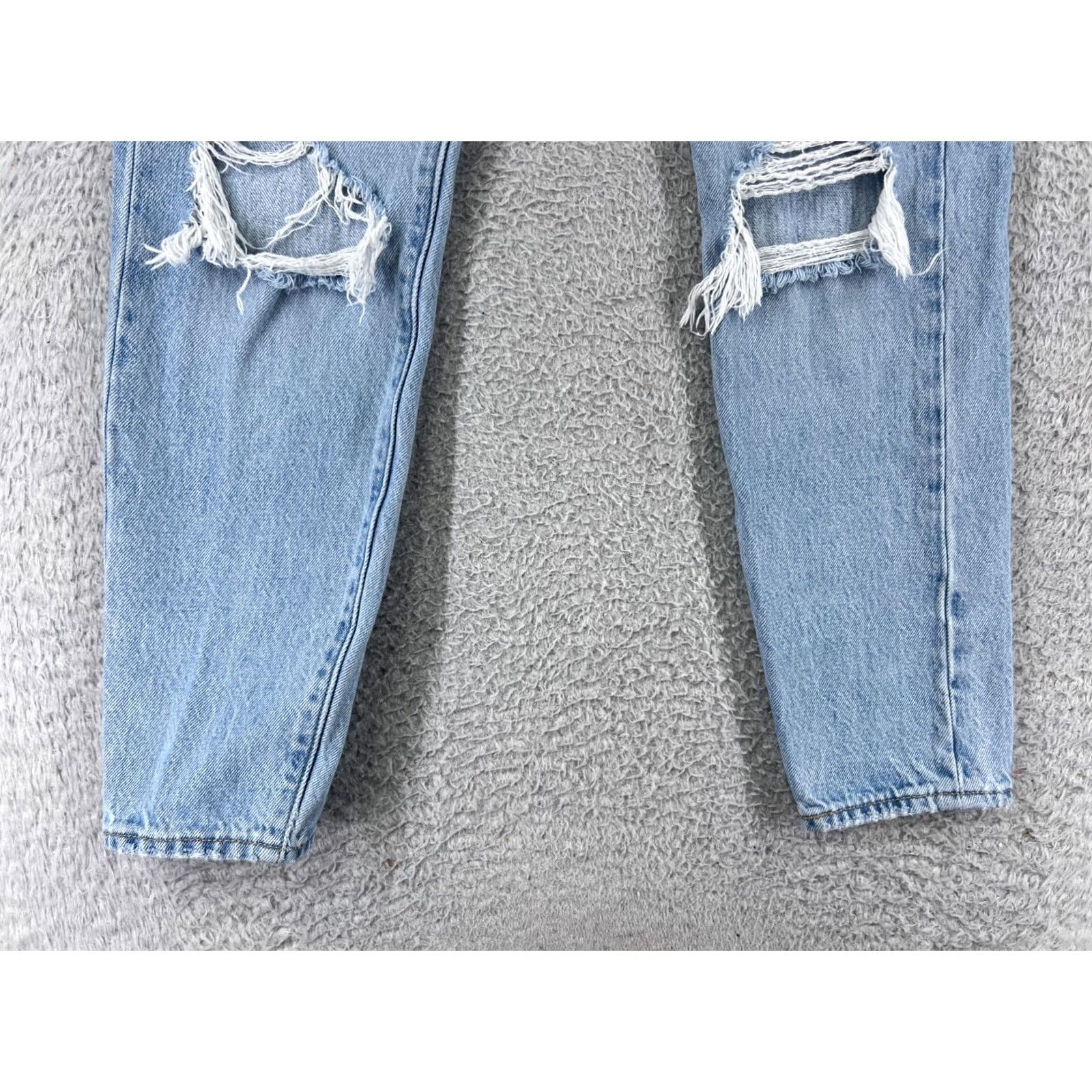 Levi's Levi's Wedgie Jeans Premium Denim Blue Distressed Mid Rise 5-Pocket 26in Inseam Womens Jeans Size 25 Regular Stretch Vintage No Size 42" / US 20 - 7 Thumbnail