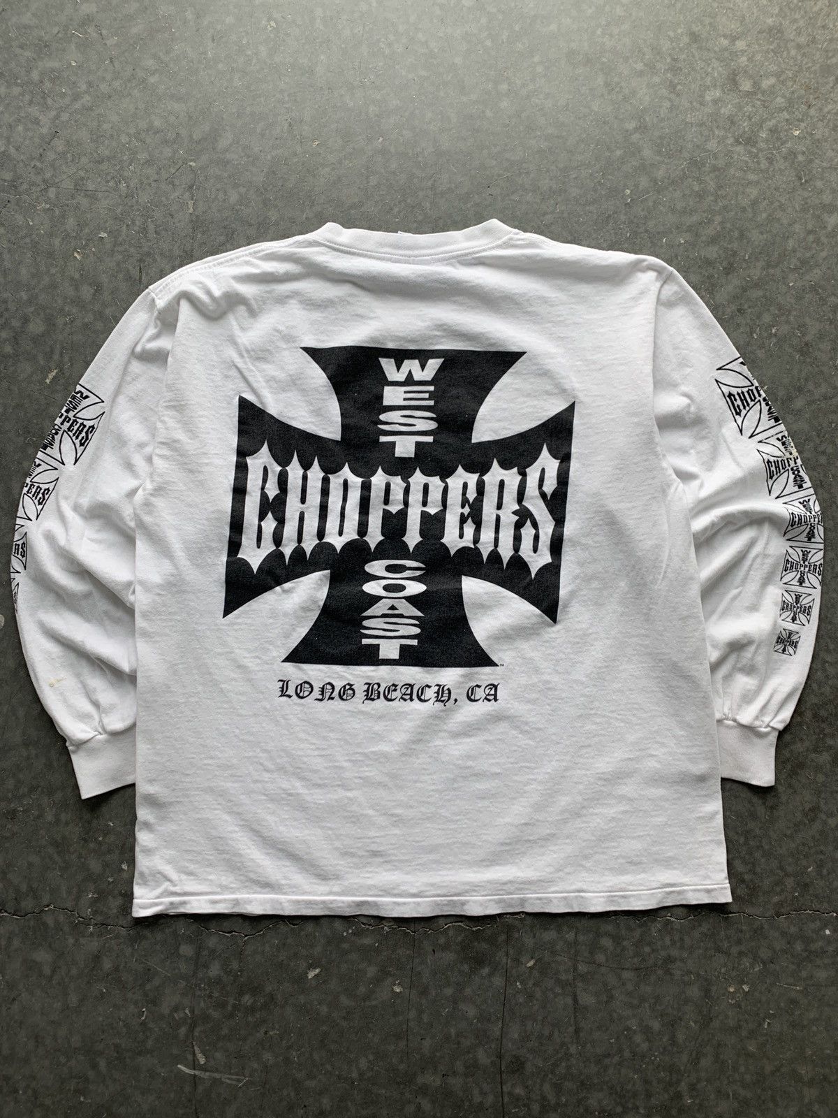 Vintage West Coast Choppers long sleeve  grey oversized top