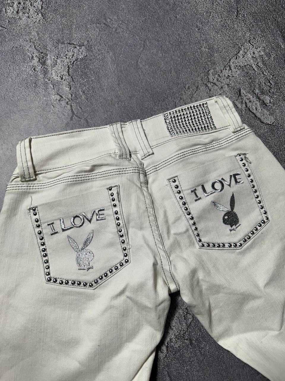 If Six Was Nine × Le Grande Bleu (L.G.B.) × Playboy 💥CRAZY SKINNY PLAYBOY PANTS WHITE Size 28" / US 6 / IT 42 - 5 Thumbnail