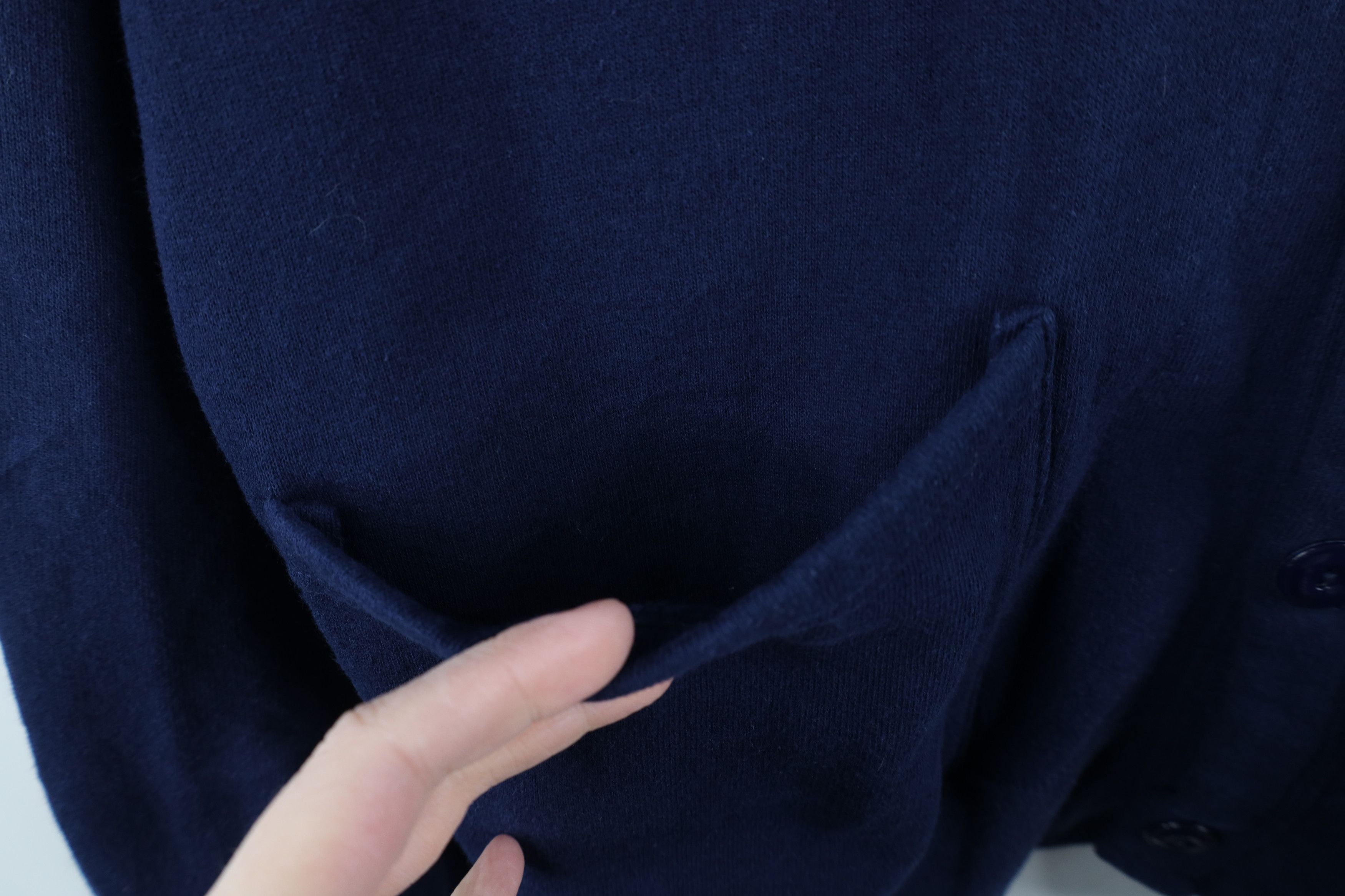 Vintage Vintage 90s Streetwear Cardigan Sweatshirt Navy Blue USA Size ONE SIZE - 4 Thumbnail