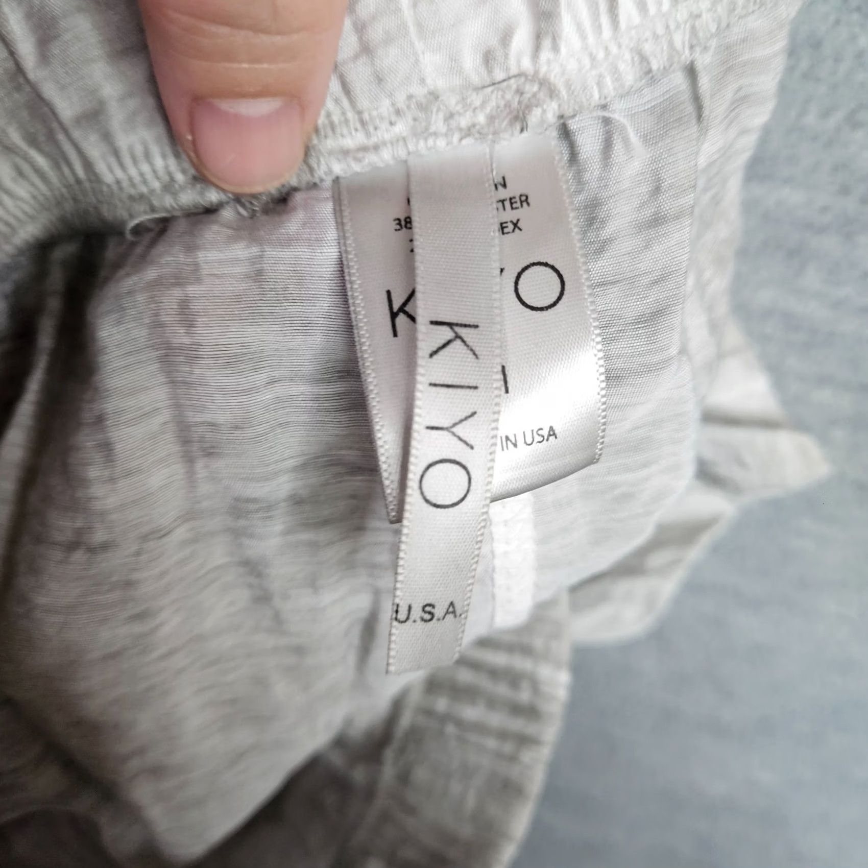 Vintage KIYO Women's Gray Stretch Pants Size M Elastic Waist Regular Fit Casual Size 32" / US 10 / IT 46 - 6 Thumbnail