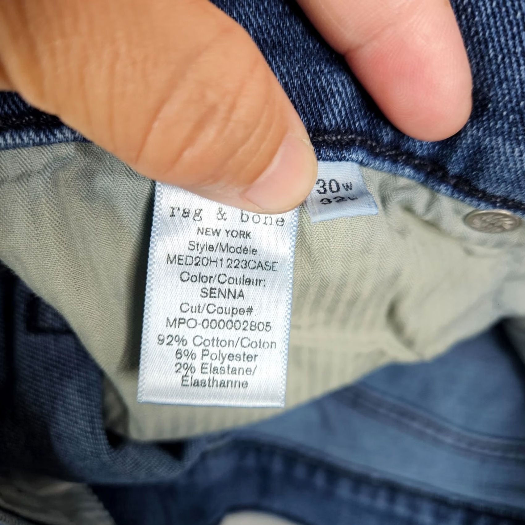 Rag & Bone rag & bone Fit 2 Jeans Men's Slim Mid Rise Blue 30x28 Denim Cotton Spandex 5-Pocket Regular Warm Weather Casual SlimFit Tailored Inseam 28 Sz 30 Size US 30 / EU 46 - 4 Thumbnail