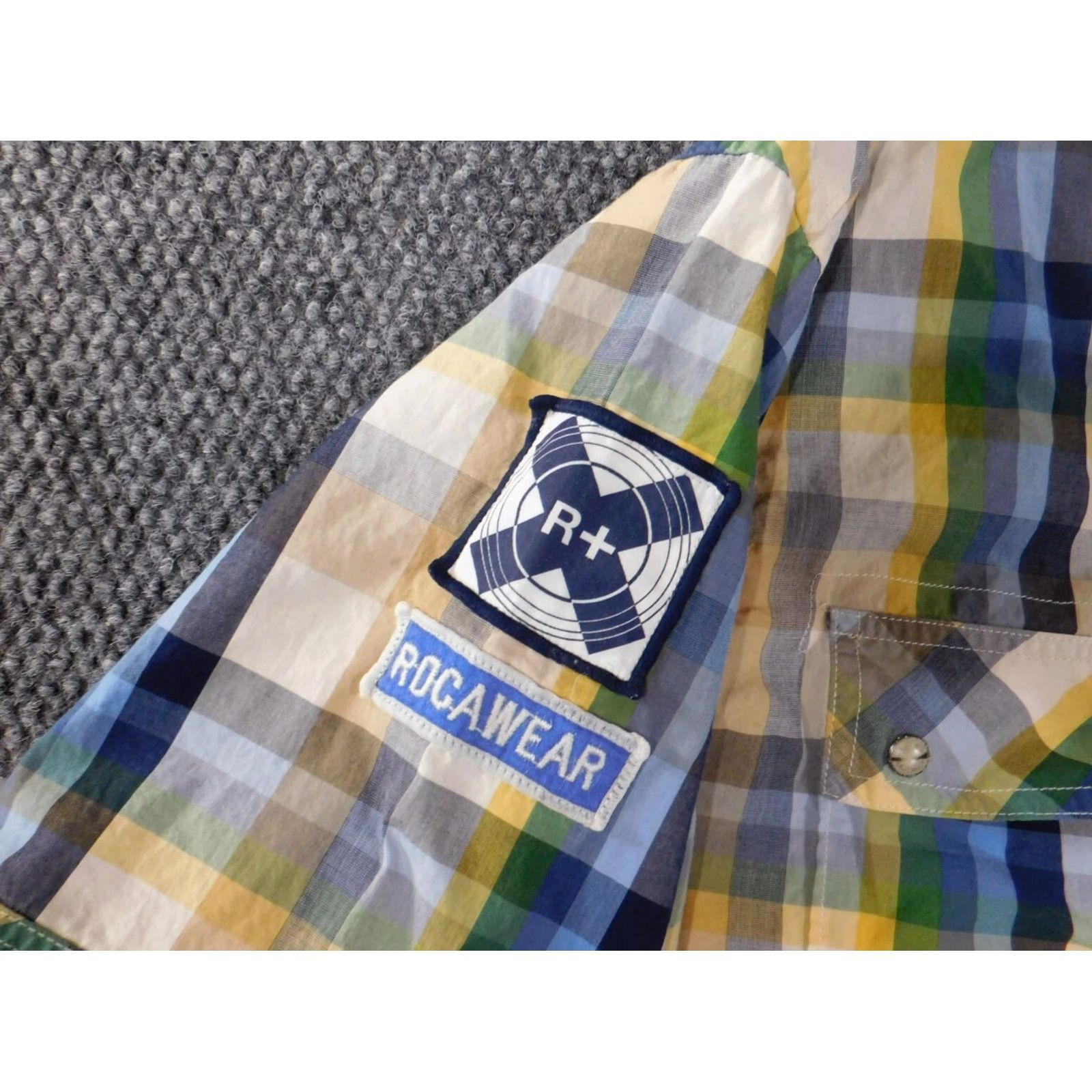 Rocawear Rocawear Shirt 3XL Mens Yellow Plaid Embroidered Button-Up Short Sleeve Retro Vintage Shirt Size US XXL / EU 58 / 5 - 5 Thumbnail