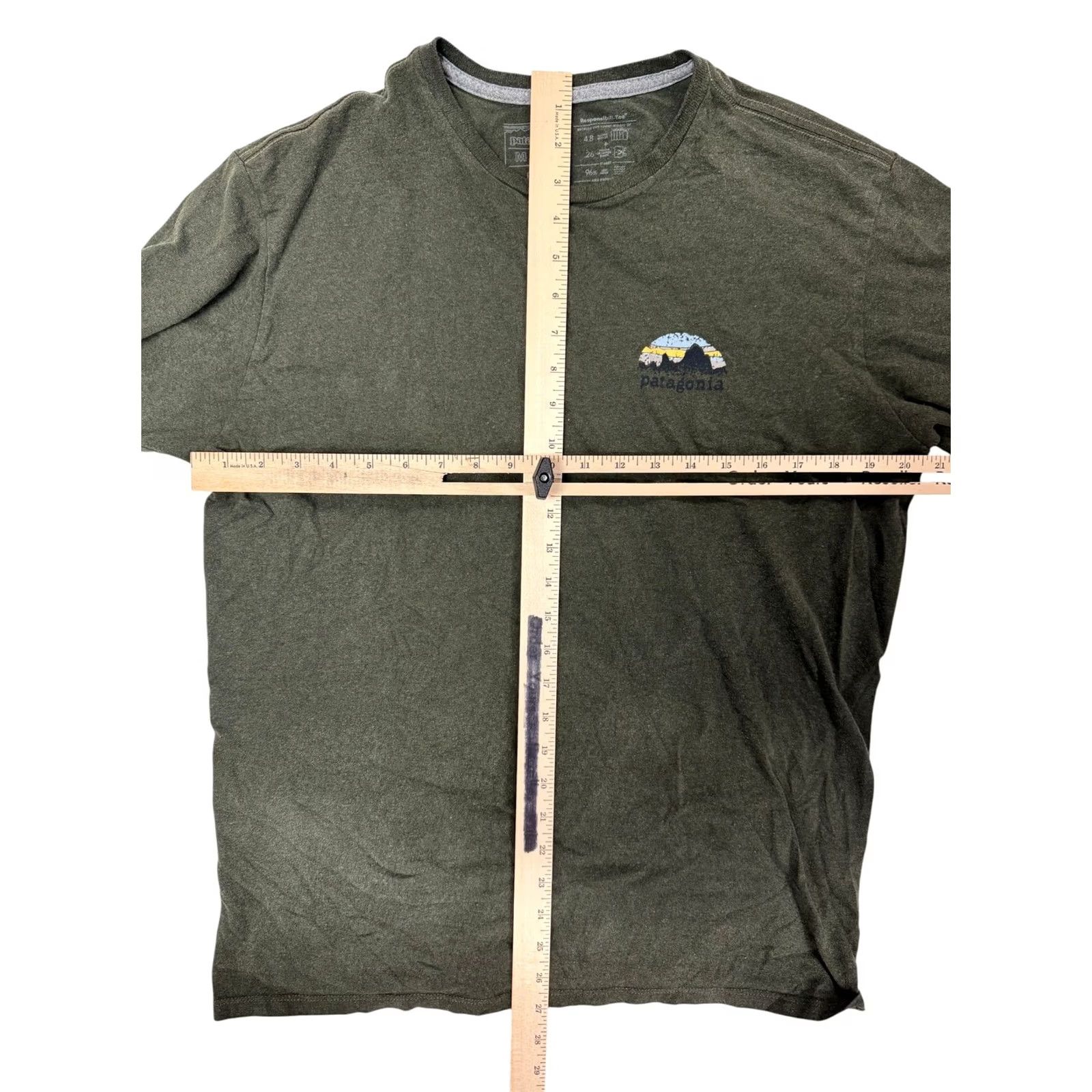 Patagonia Patagonia Men's M Responsibili-Tee Long Sleeve T-Shirt Olive Skyline Stencil Size US M / EU 48-50 / 2 - 3 Thumbnail