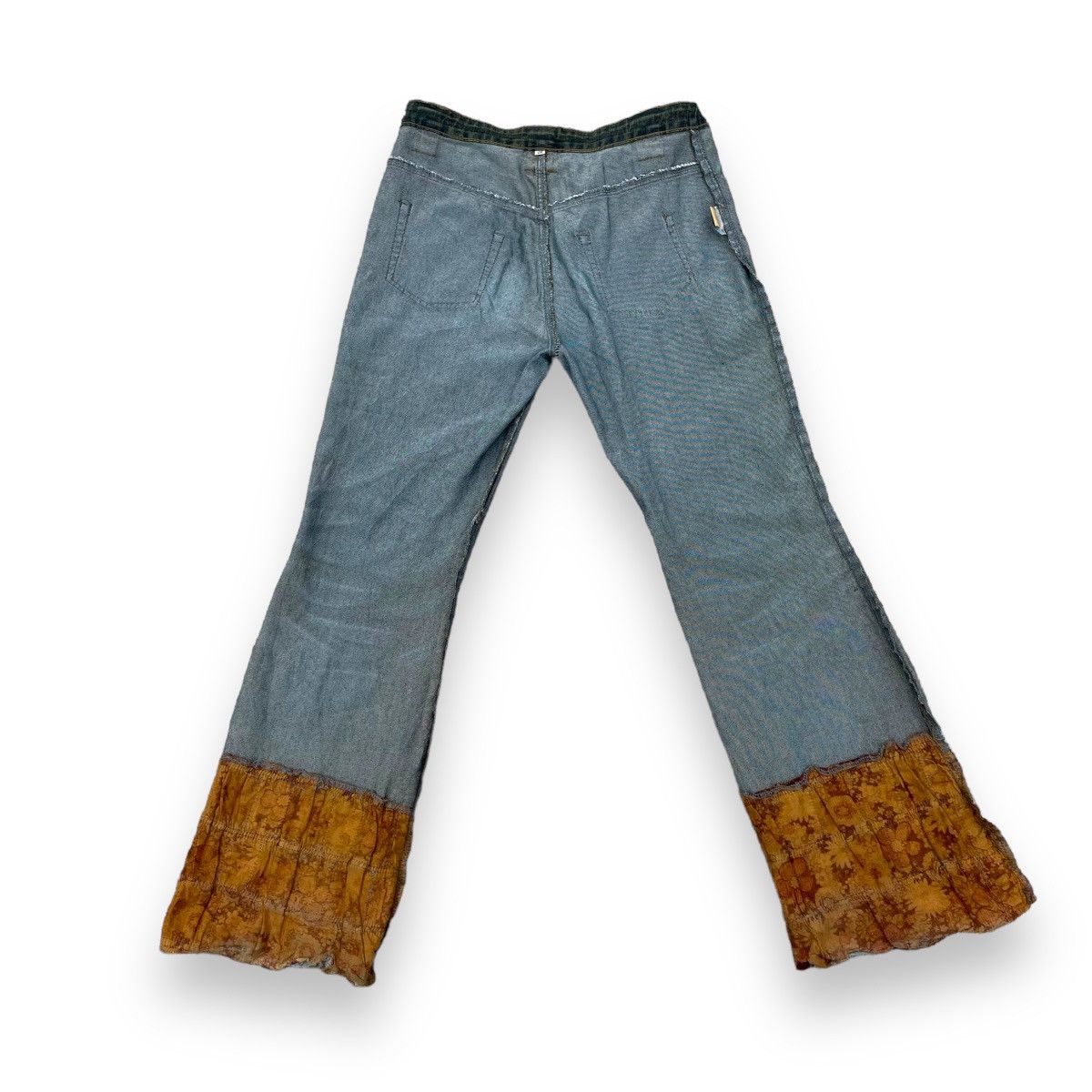 If Six Was Nine × Japanese Brand × Le Grande Bleu (L.G.B.) 🇯🇵 VINTAGE JAPANESE SUPER FLARE REWORKED RUSTY DENIM PANTS Size 30" / US 8 / IT 44 - 10 Thumbnail