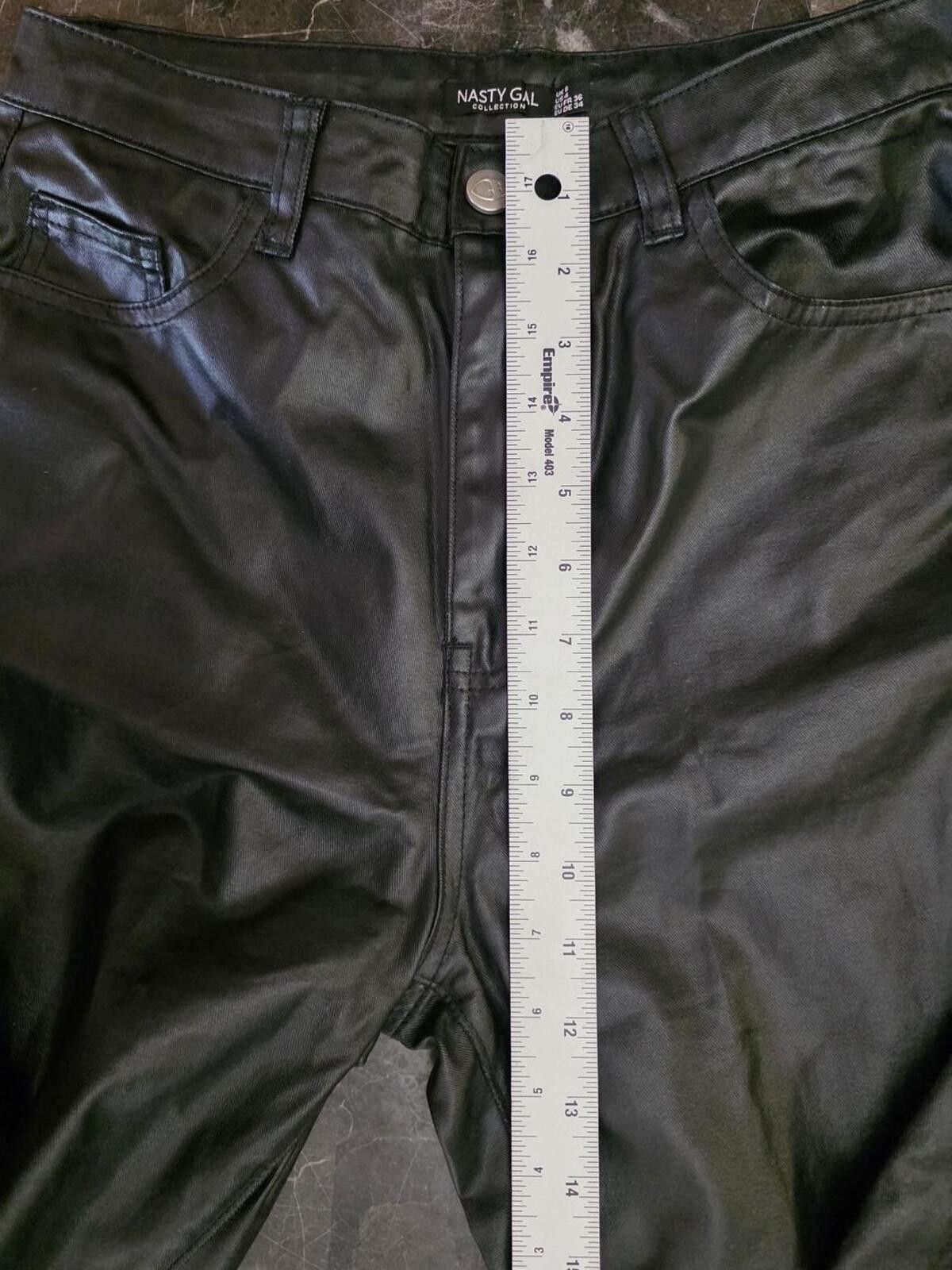 Other Nasty Gal Black Faux Leather Pants Size US 4 UK 8 EU 36 Slit Size 27" / US 4 / IT 40 - 8 Thumbnail