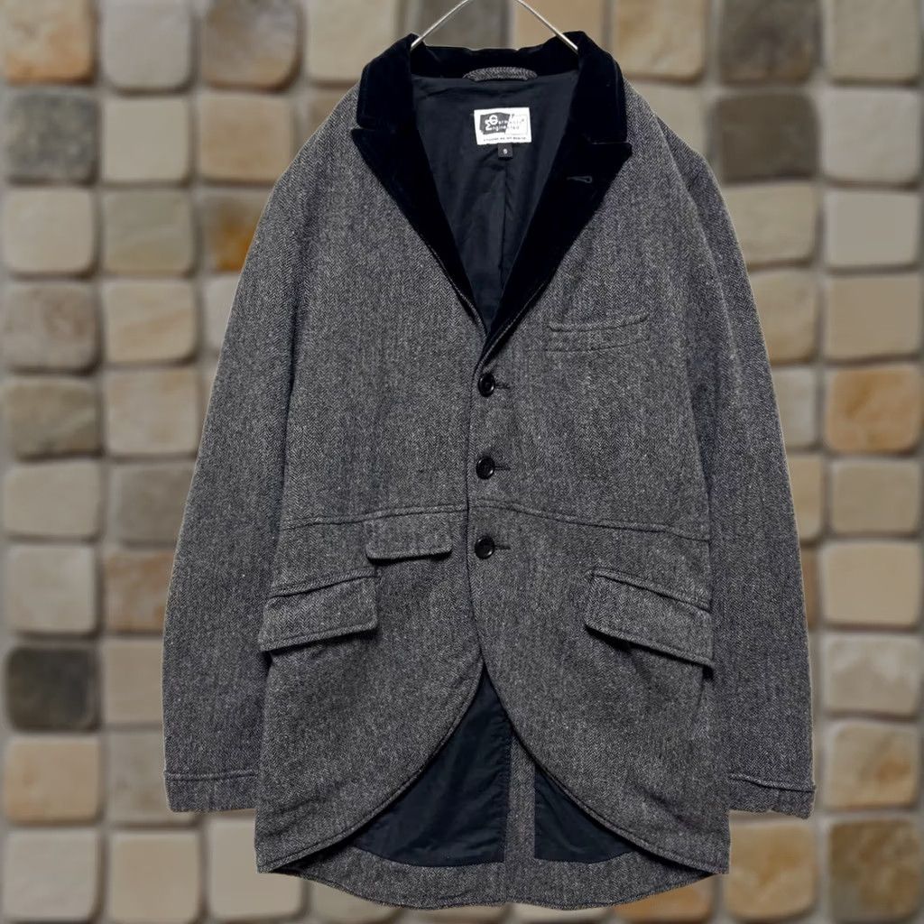 Engineered Garments ENGINEERED GARMENTS Swallowtail Herringbone Tweed Velour Collar Jacket - Gray - S Size US S / EU 44-46 / 1 - 1 Thumbnail