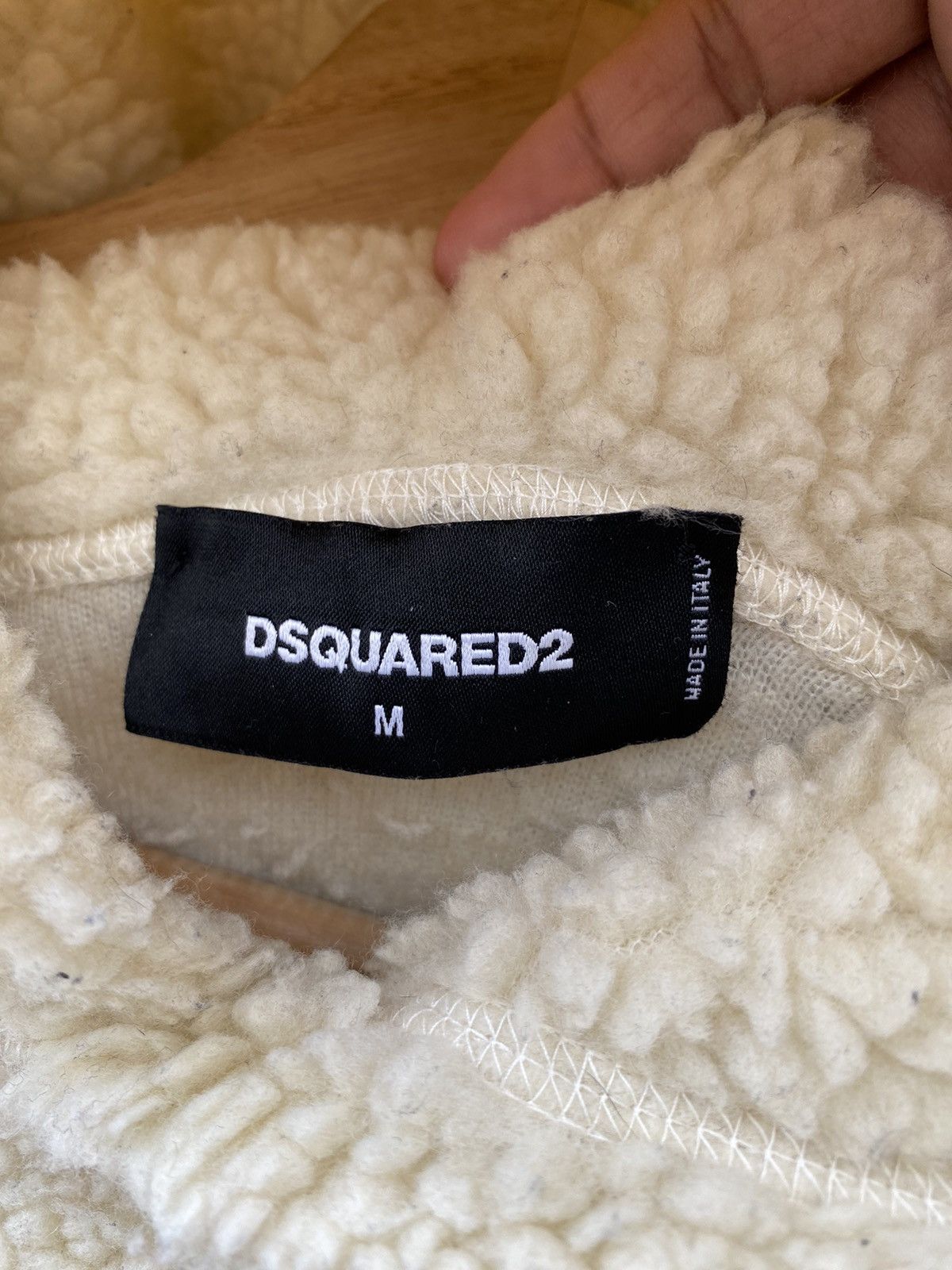 Dsquared2 2019 DSQUARED2 Deep Pile Cream Ball Fit Hoodie Size US M / EU 48-50 / 2 - 7 Thumbnail