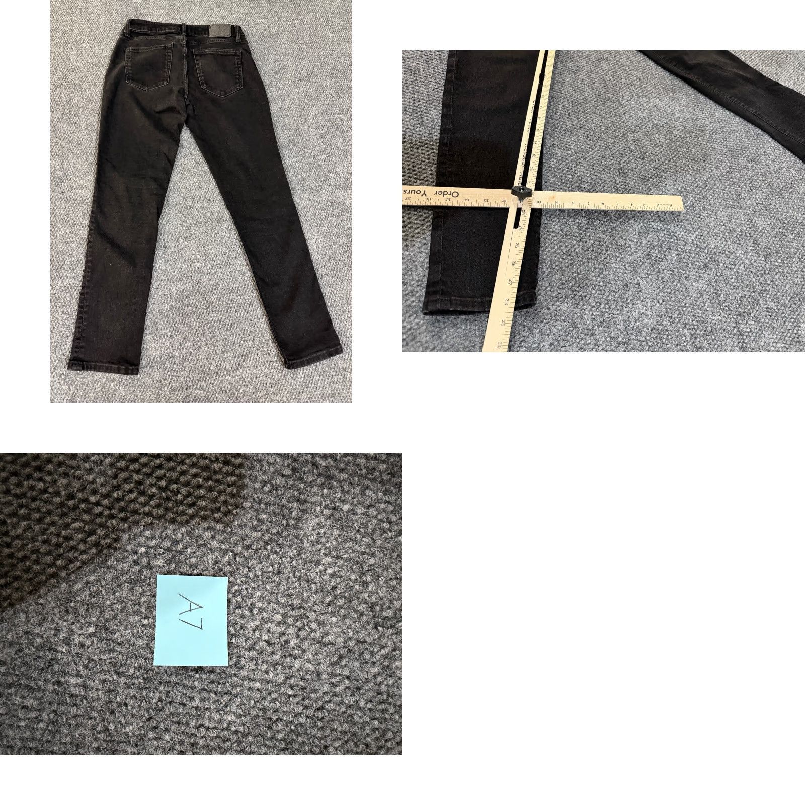 American Eagle Outfitters American Eagle Jeans Mens 29x30 Black Skinny Stretch Denim Jeans Slim 5-Pocket Logo Navy? Size US 29 - 8 Thumbnail