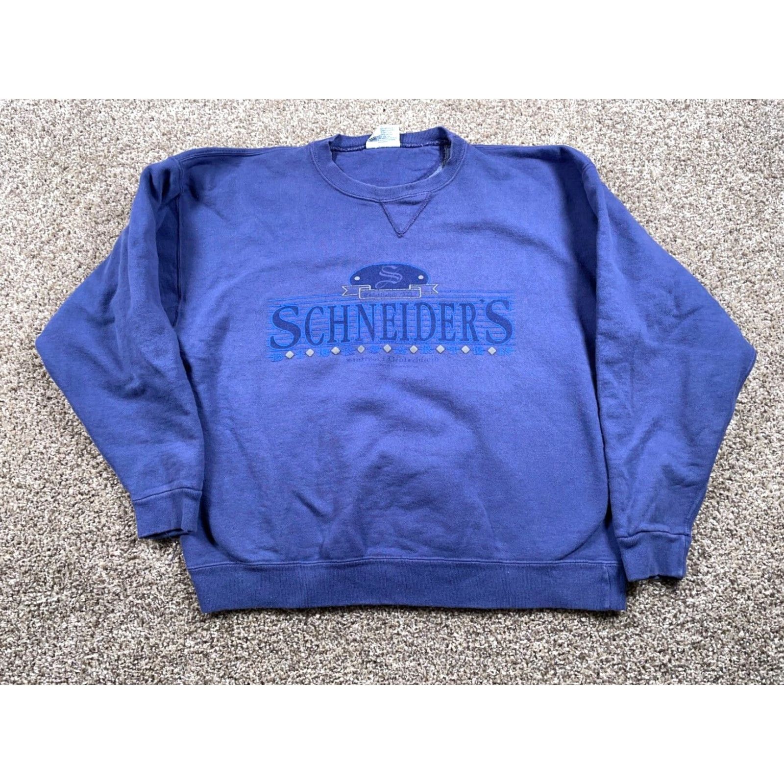 Vintage Vintage VTG Schneider Biergarten Beer Garden Sweatshirt Adult Large Blue 90s German Size US L / EU 52-54 / 3 - 2 Thumbnail