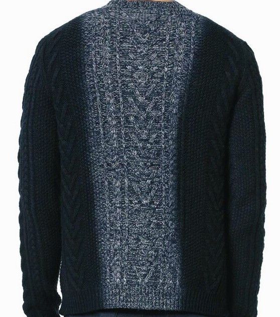 Vince Vince Cable Knit Sweater Navy Marled XL Wool Cashmere Size US XL / EU 56 / 4 - 6 Thumbnail