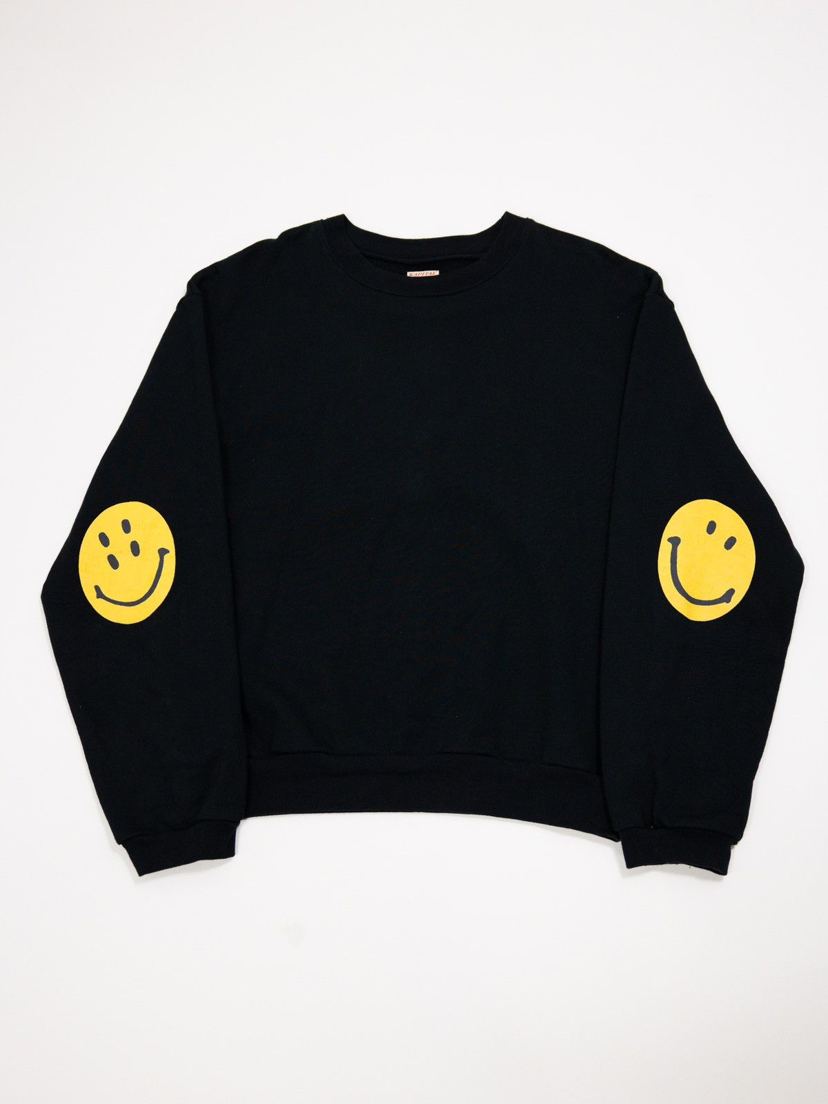 image of Kapital Smiley Face Crewneck in Black, Men's (Size 2XL)