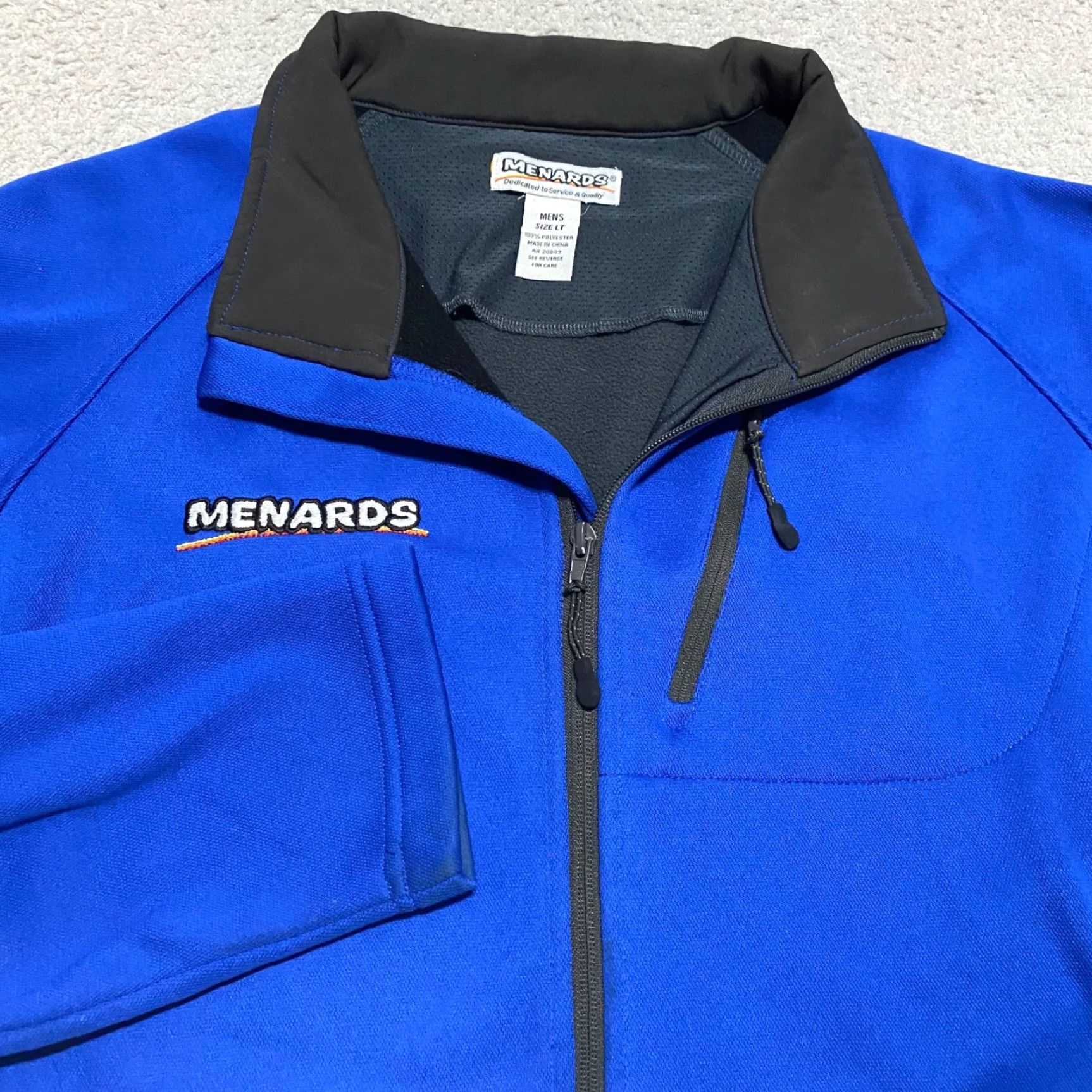 Vintage Menards Jacket Softshell LT Blue Full Zip Mens Big & Tall Size US L / EU 52-54 / 3 - 4 Thumbnail