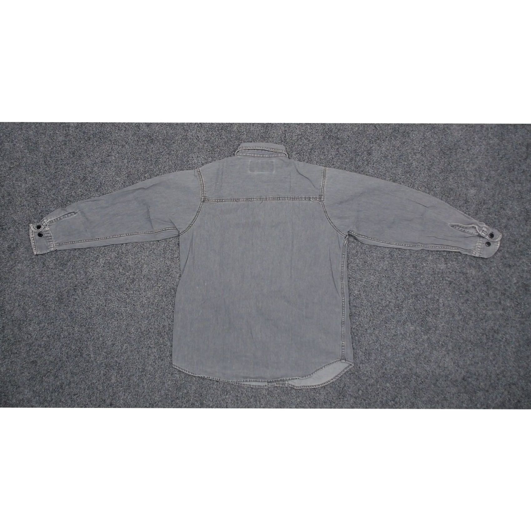 Harley Davidson VINTAGE Harley Davidson Womens Medium Button Up Shirt Gray Y2K Oversized Embroidered Size M / US 6-8 / IT 42-44 - 6 Thumbnail