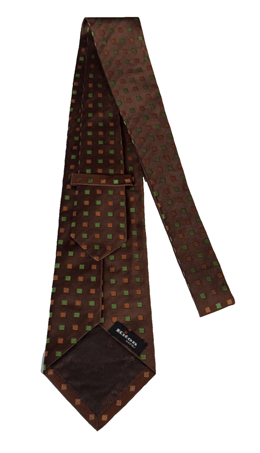 Kiton Kiton 7 Fold Neck Tie Brown Green Orange Squares Silk 3.5x59 Size ONE SIZE - 4 Thumbnail