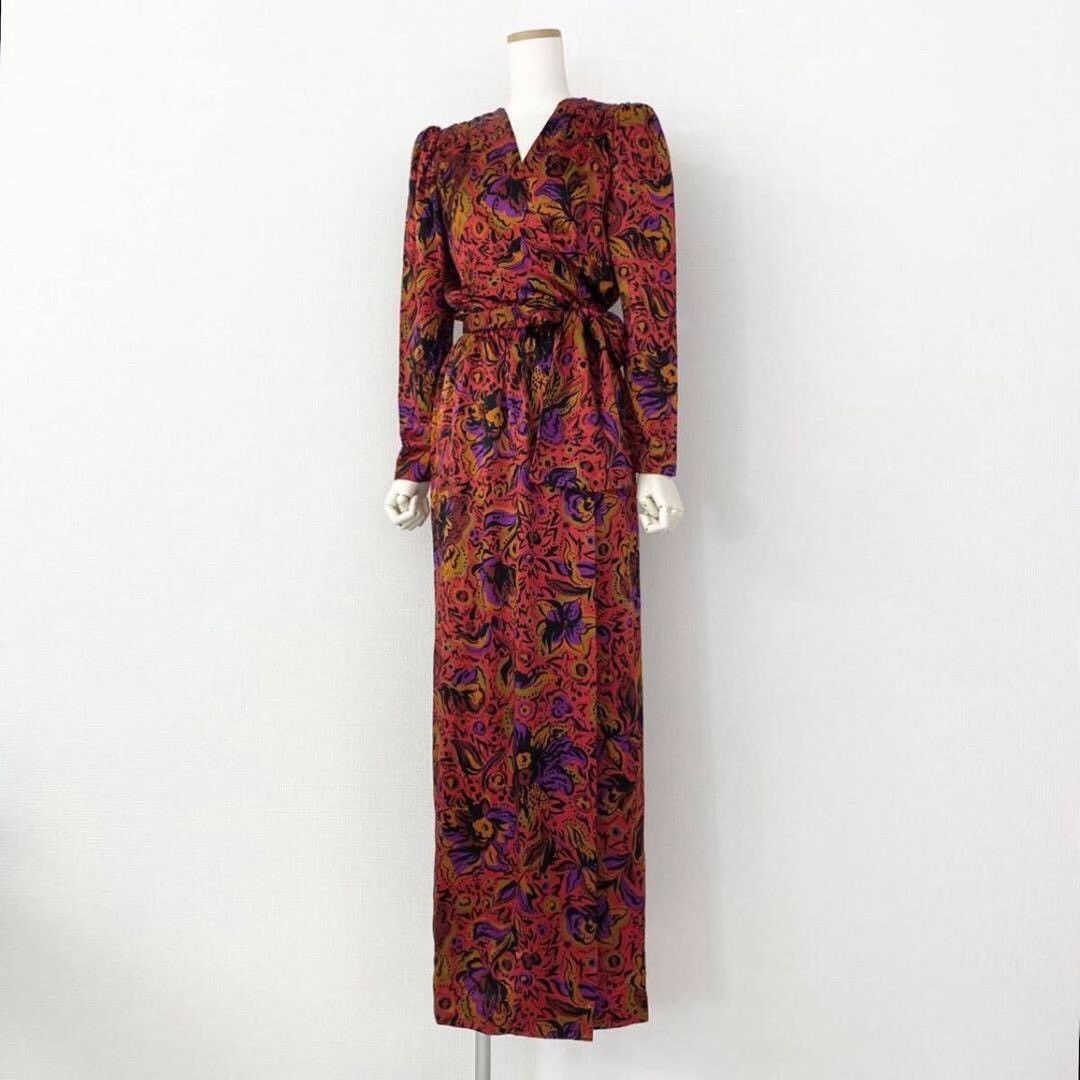 Saint Laurent Paris Yves Saint Laurent 90s Silk Floral Long Dress Size XS / US 0-2 / IT 36-38 - 1 Thumbnail