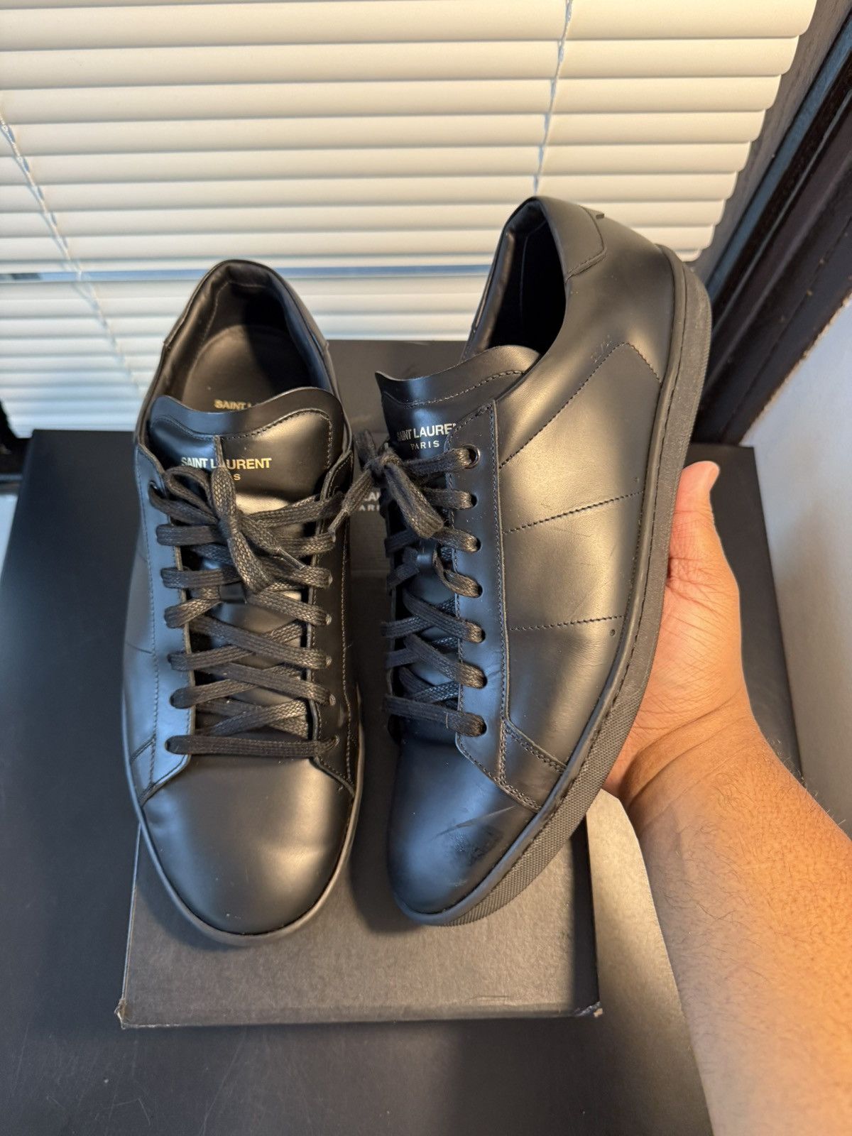 Saint Laurent Paris Saint Laurent Paris Court Classic Sneakers Size 45.5 / 12.5 Size US 12.5 / EU 45-46 - 1 Thumbnail