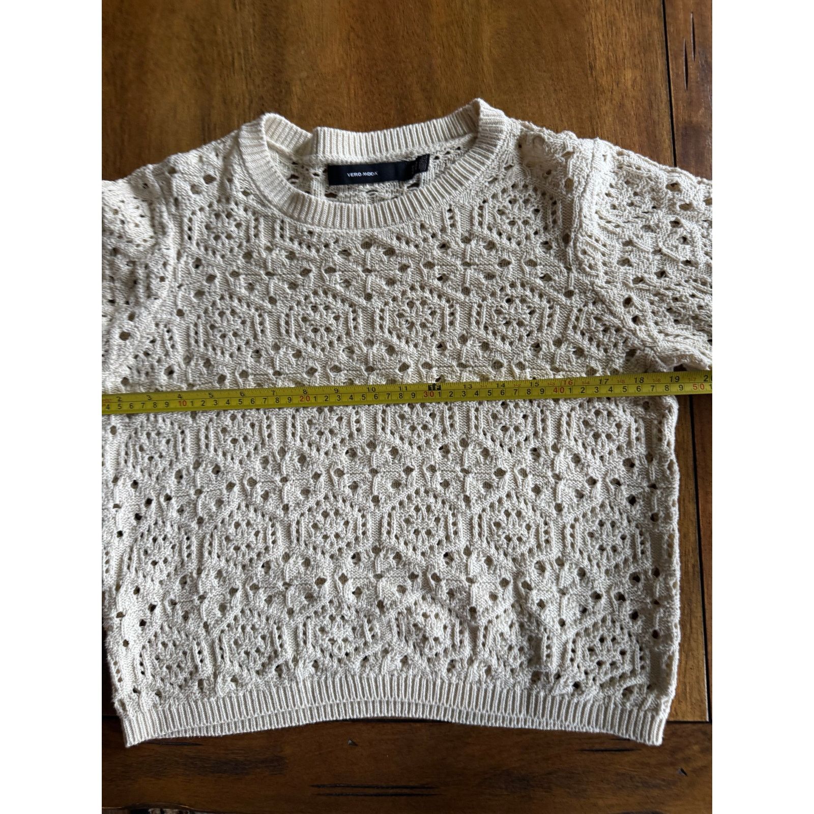 Other Vero Moda Cream Crochet Knit Sweater Size S Coquette Size S / US 4 / IT 40 - 5 Thumbnail