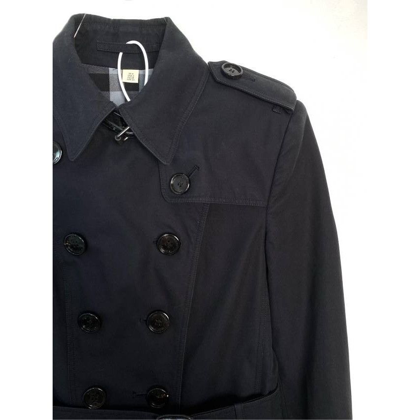 Burberry Burberry Black Cotton Long Trench Coat Womens Double Breaste Size S / US 4 / IT 40 - 7 Thumbnail