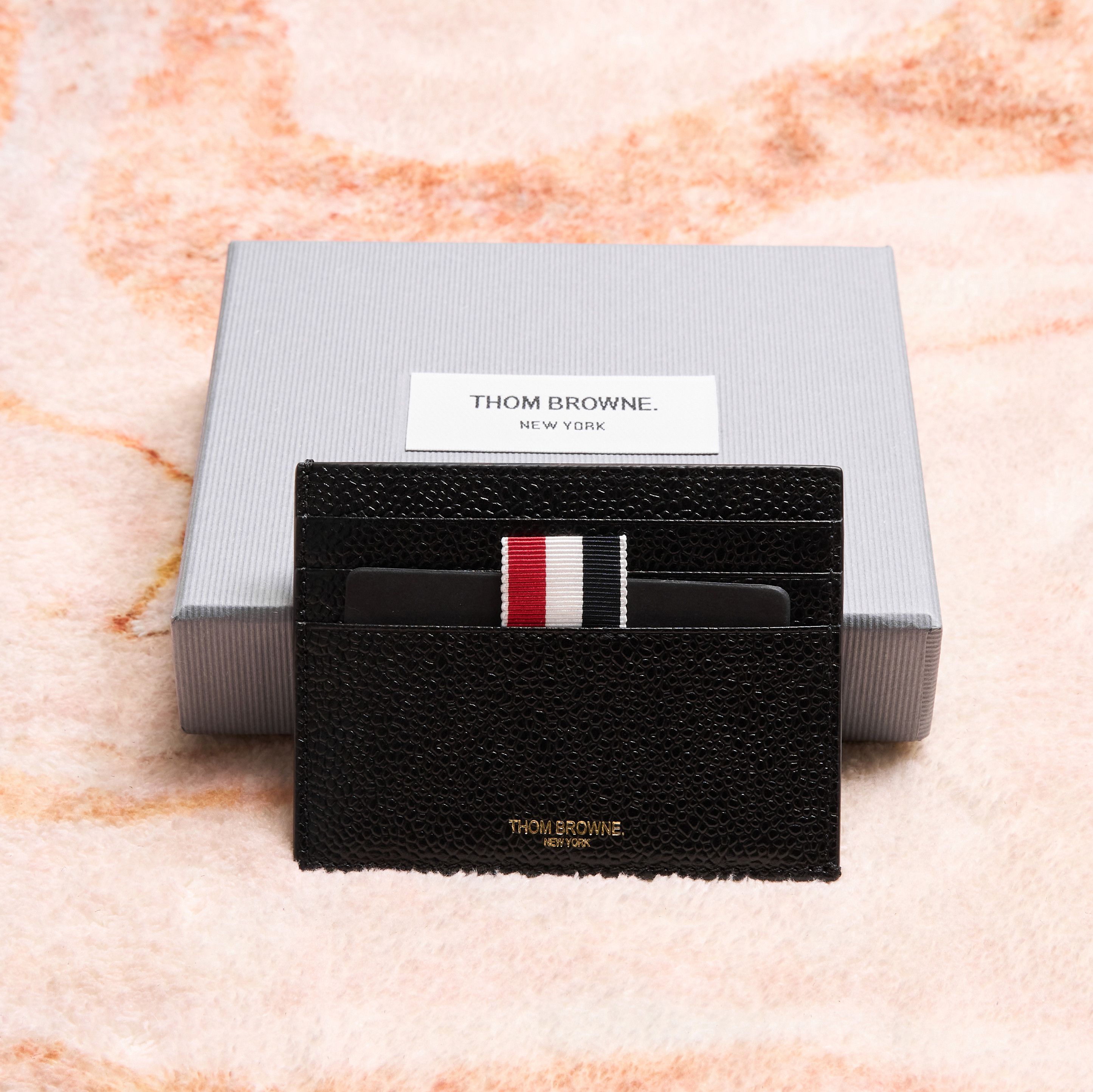 Thom Browne THOM BROWNE Pebbled Leather Card Holder Size ONE SIZE - 1 Thumbnail