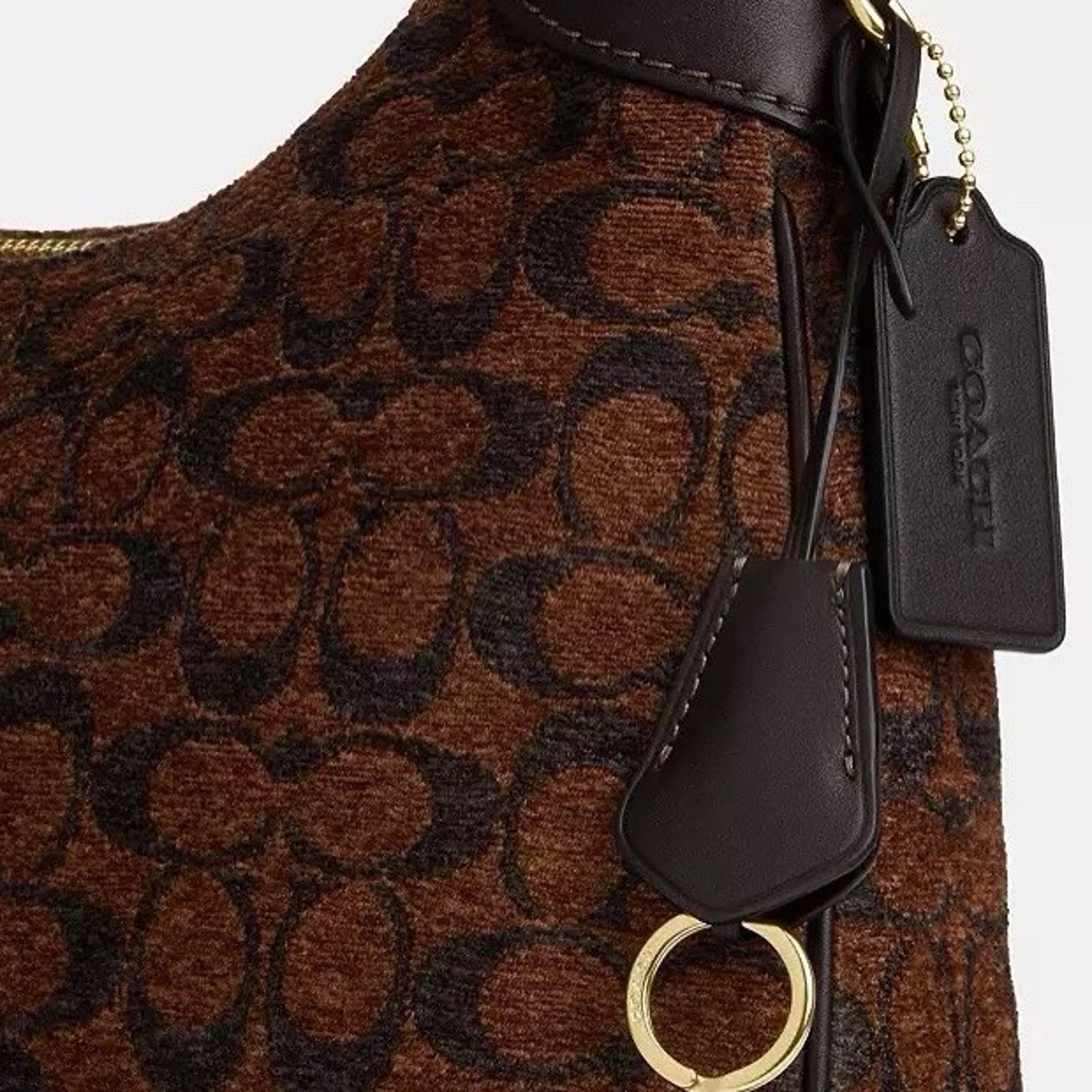 Coach NWT Coach CCE49 Ella Shoulder Bag Signature Chenille Truffle Size ONE SIZE - 13 Thumbnail